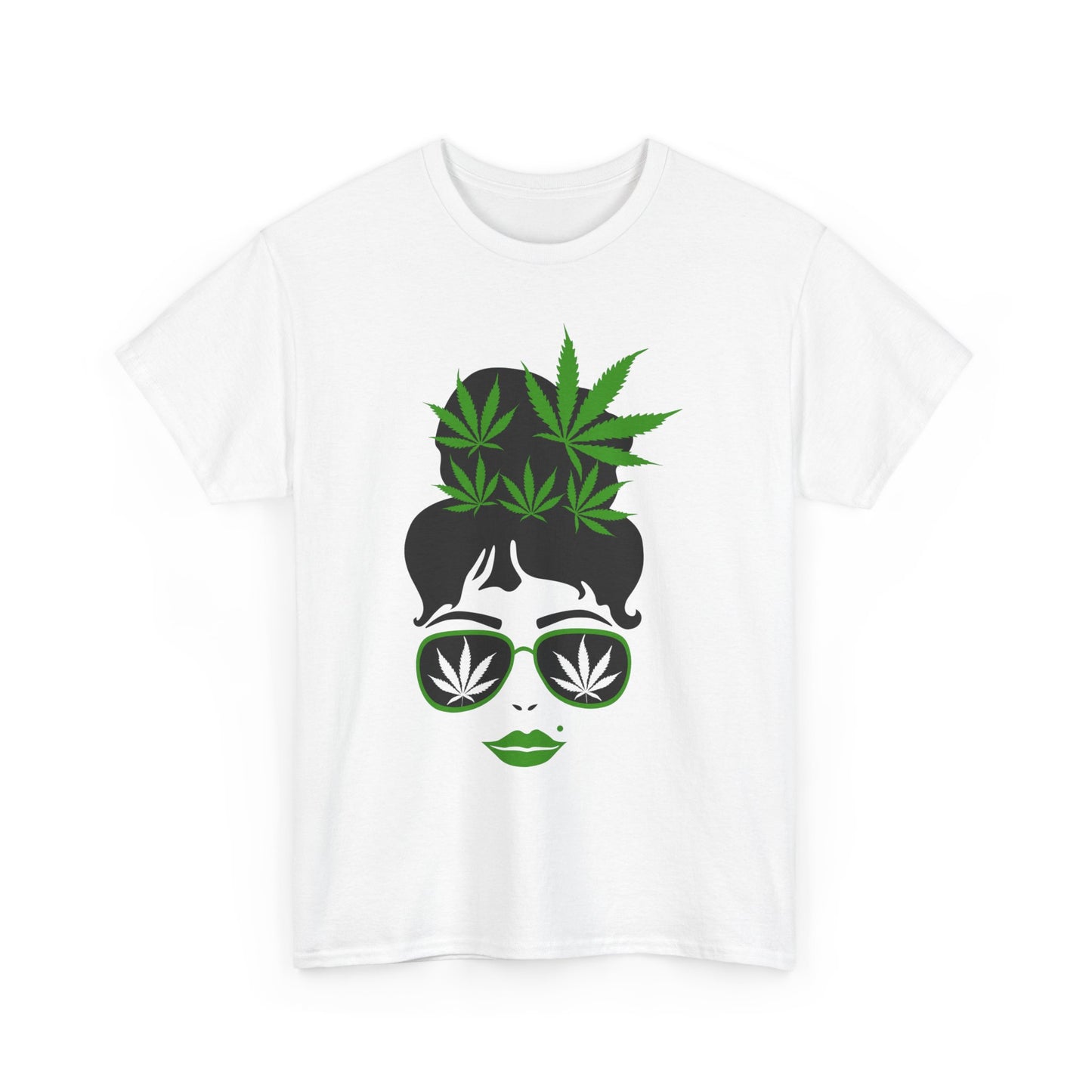 Chic Cannabis Unisex Heavy Cotton Tee - Stylish Green Leaf Design