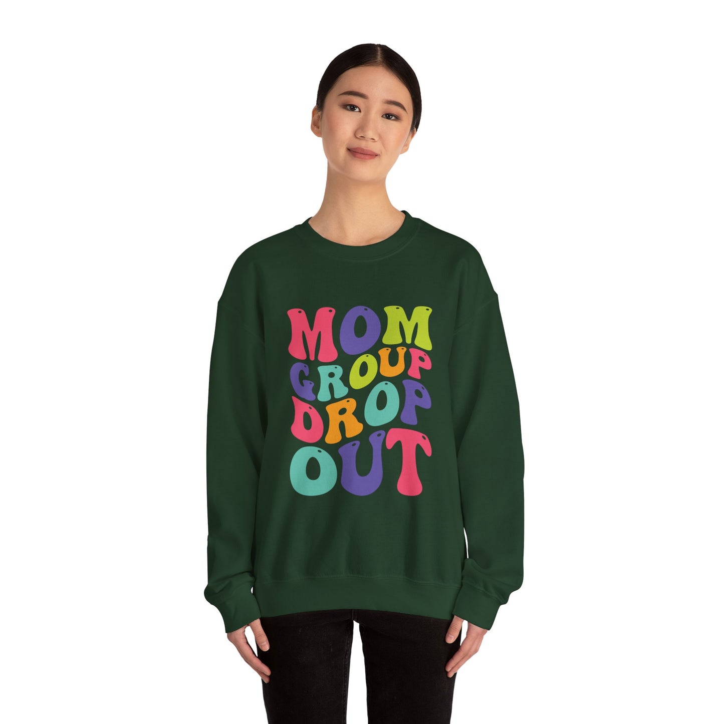 Vibrant Mom Group Dropout Sweatshirt, Cozy Crewneck, Perfect for Moms, Gift for Mother's Day, Casual Wear, Fun Family Gatherings