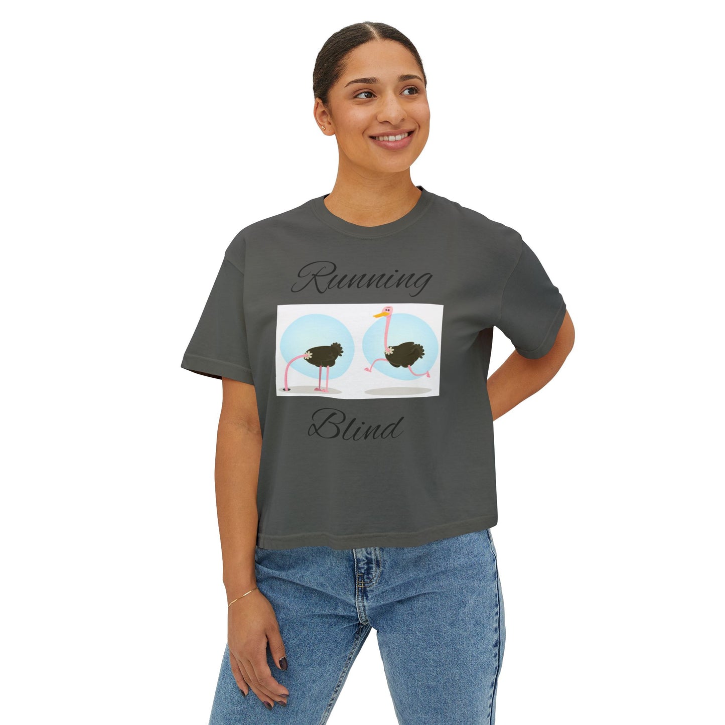 Women's Boxy Tee - Boxy Running Blind Tee