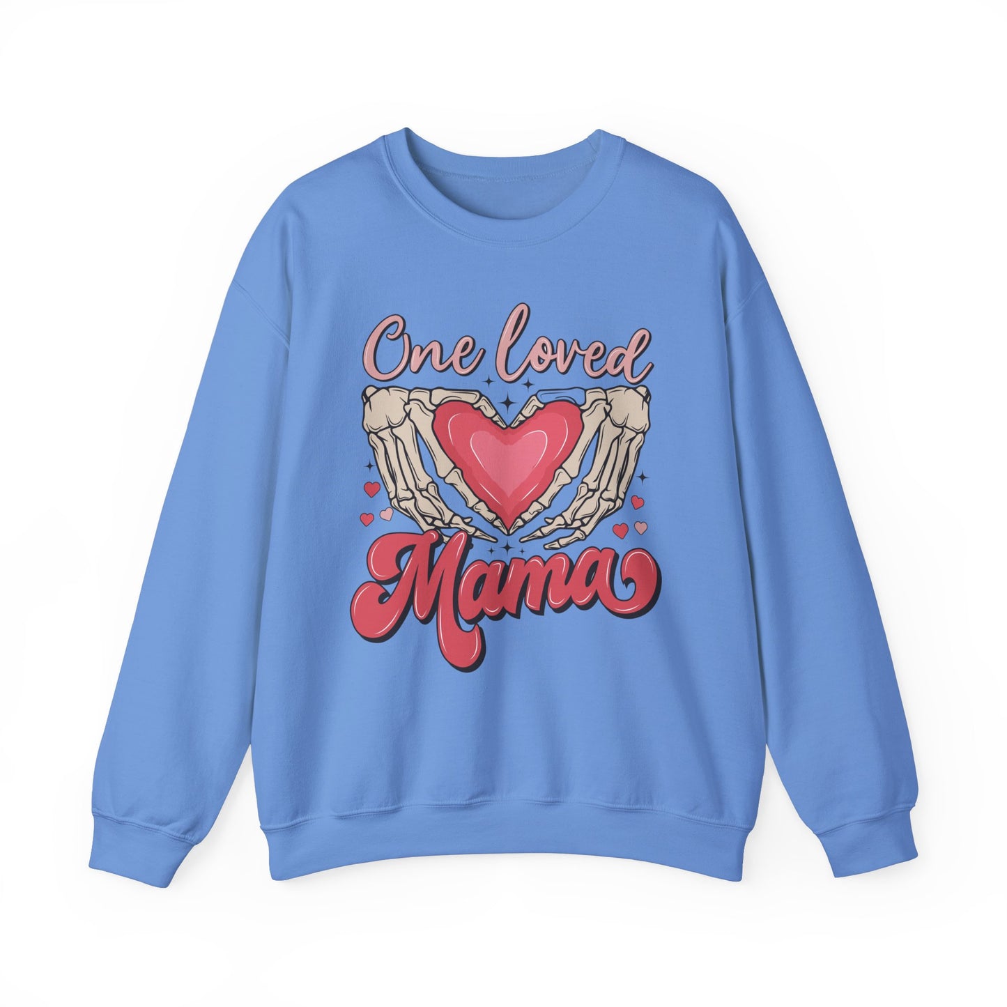 One Loved Mama Crewneck Sweatshirt, Perfect Gift for Moms, Cozy Layer for Birthdays, Mother's Day, Heartfelt Gift Idea