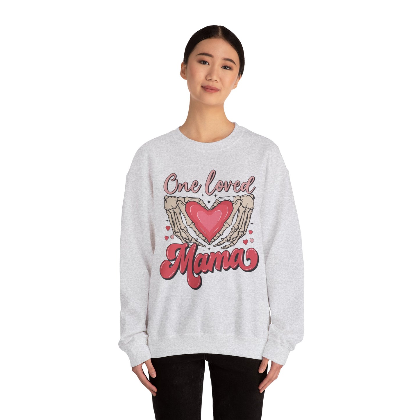 One Loved Mama Crewneck Sweatshirt, Perfect Gift for Moms, Cozy Layer for Birthdays, Mother's Day, Heartfelt Gift Idea