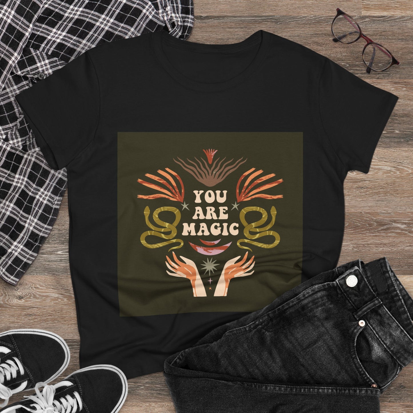 You Are Magic Women's Midweight Cotton Tee, Inspirational T-Shirt, Gifts for Her, Positive Vibes Apparel, Unique Women's Fashion