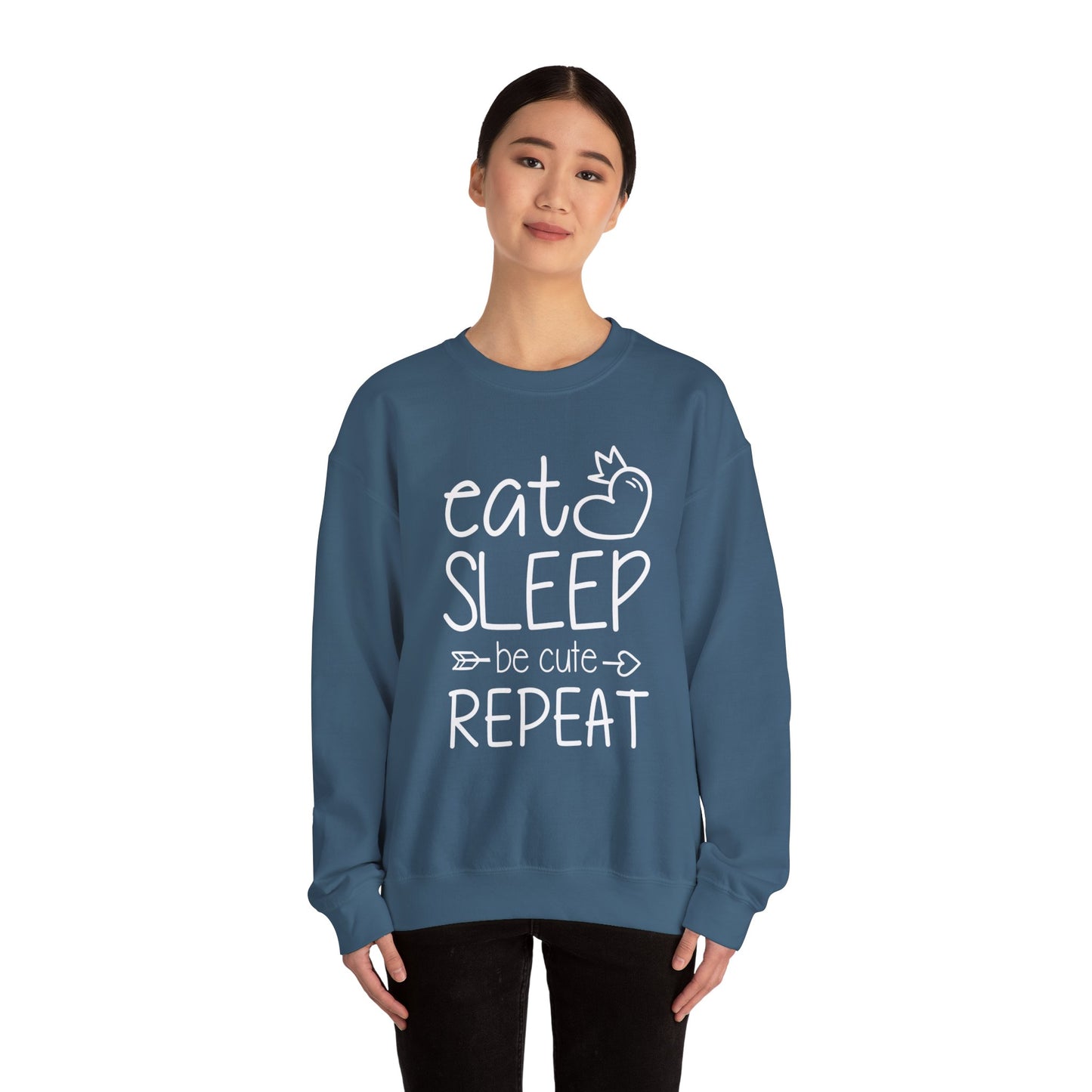 Eat Sleep Be Cute Repeat Crewneck Sweatshirt - Unisex Heavy Blend™
