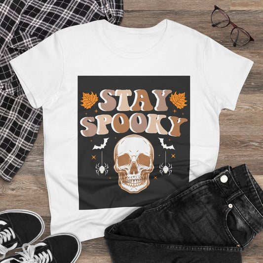 Stay Spooky Women's Tee - Halloween Shirt, Fall Fashion, Graphic Tee for Women, Casual Halloween, Spooky Season Outfit