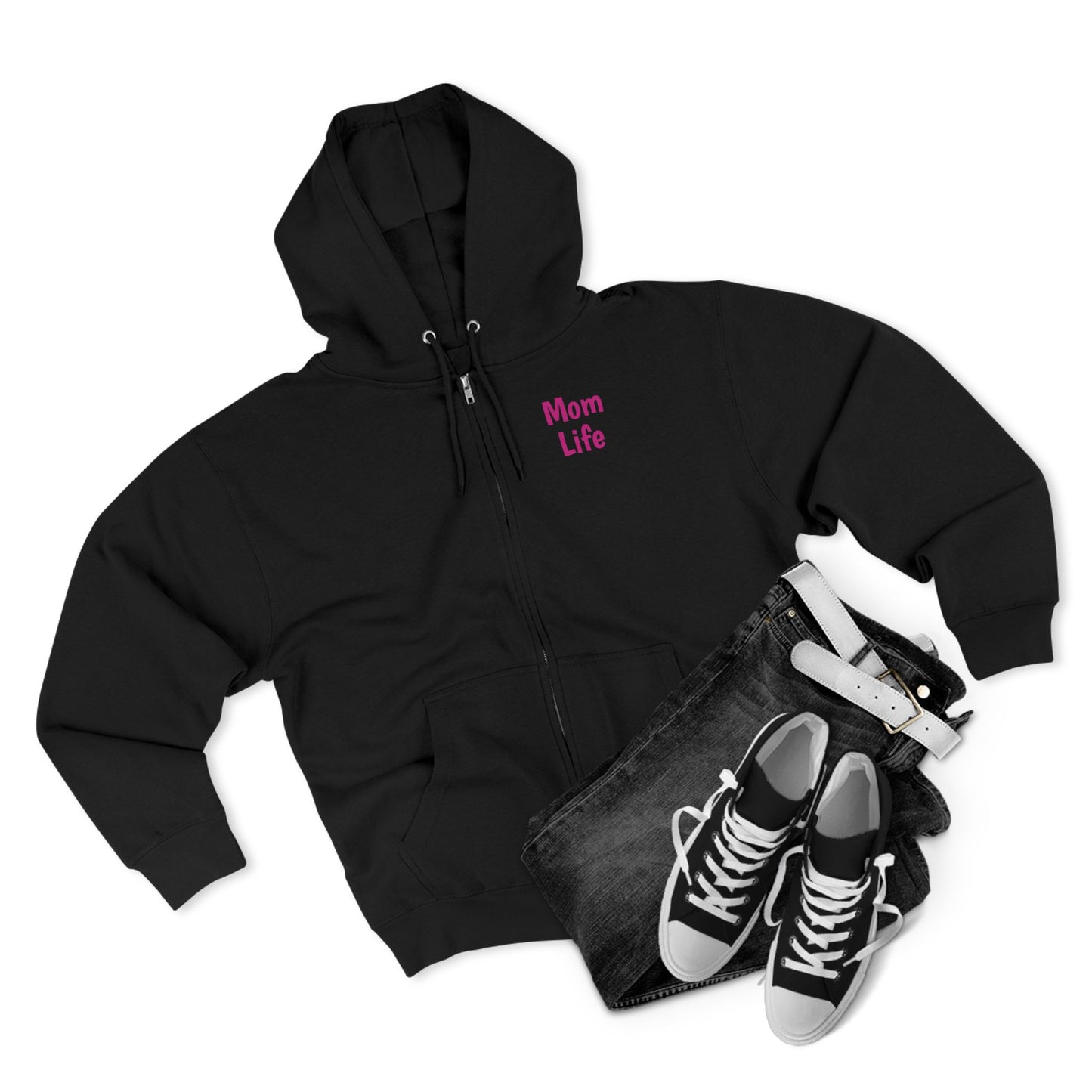 Mom Life Floral Unisex Zip Hoodie - Cozy Casual Wear for Moms