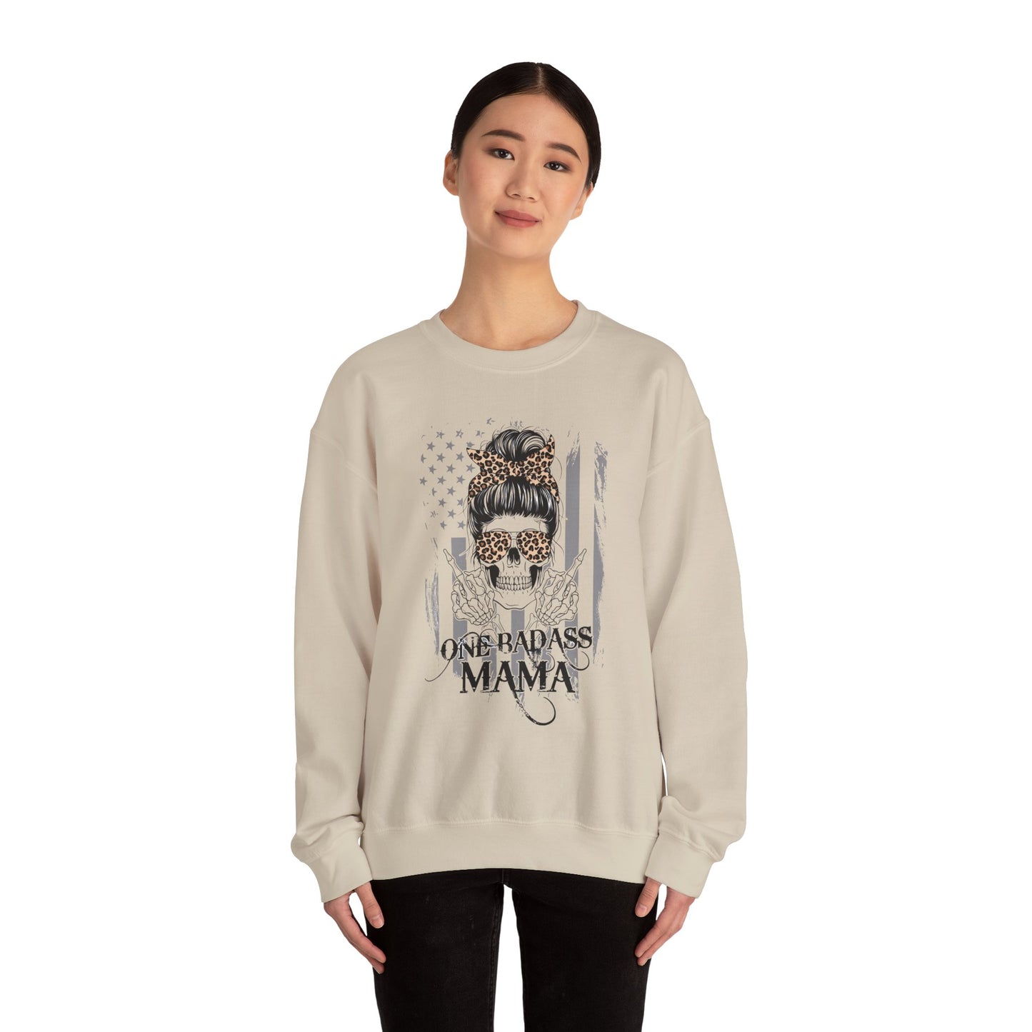 One Badass Mama Sweatshirt - Unisex Crewneck for Strong Women
