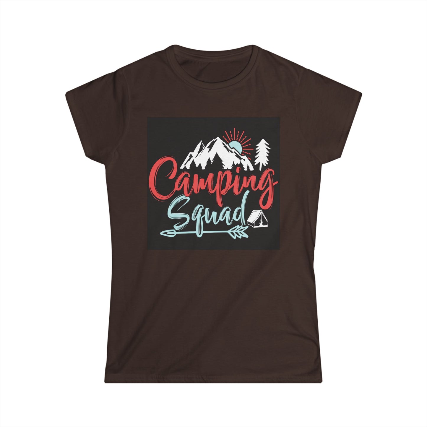 Camping Squad Women's Softstyle Tee | Relaxed Fit, Outdoor Shirt, Camping Apparel, Nature Lover Gift, Summer Adventure Wear
