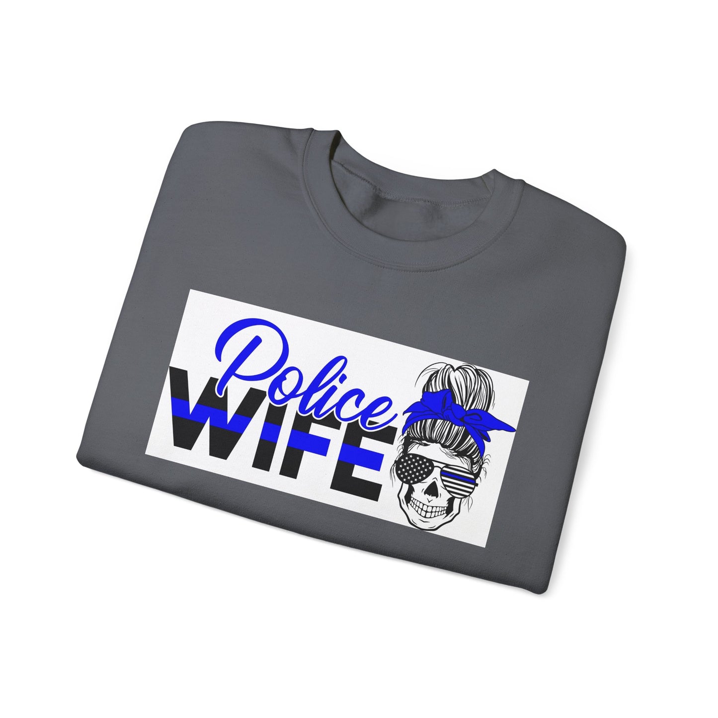Police Wife Unisex Heavy Blend™ Crewneck Sweatshirt - Supportive Gift for Police Spouses