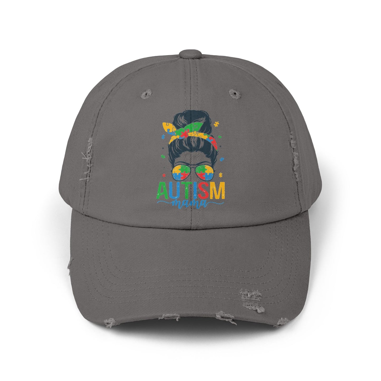 Autism Mama Distressed Cap - Stylish Supportive Hat for Moms