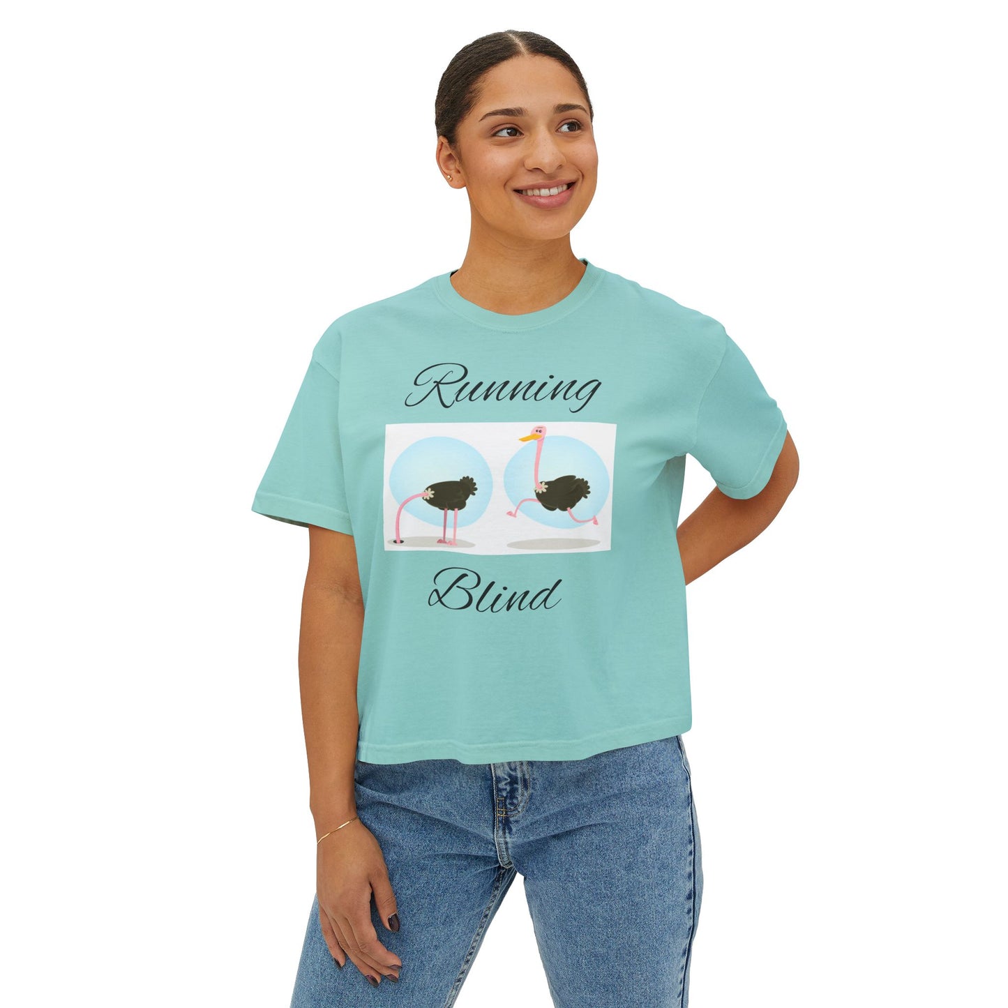 Women's Boxy Tee - Boxy Running Blind Tee