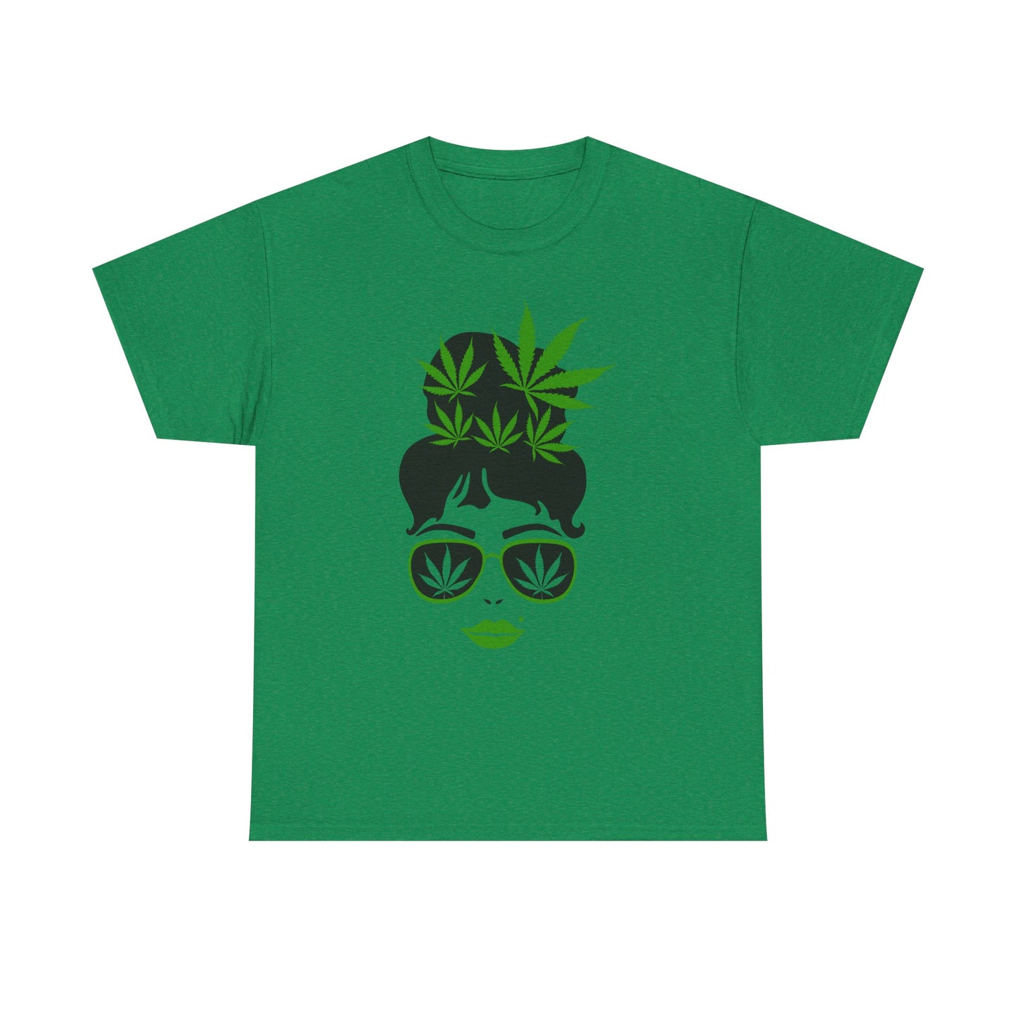 Chic Cannabis Unisex Heavy Cotton Tee - Stylish Green Leaf Design