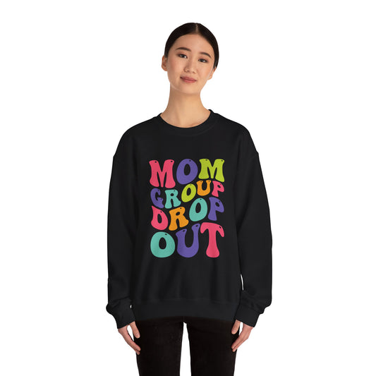 Vibrant Mom Group Dropout Sweatshirt, Cozy Crewneck, Perfect for Moms, Gift for Mother's Day, Casual Wear, Fun Family Gatherings