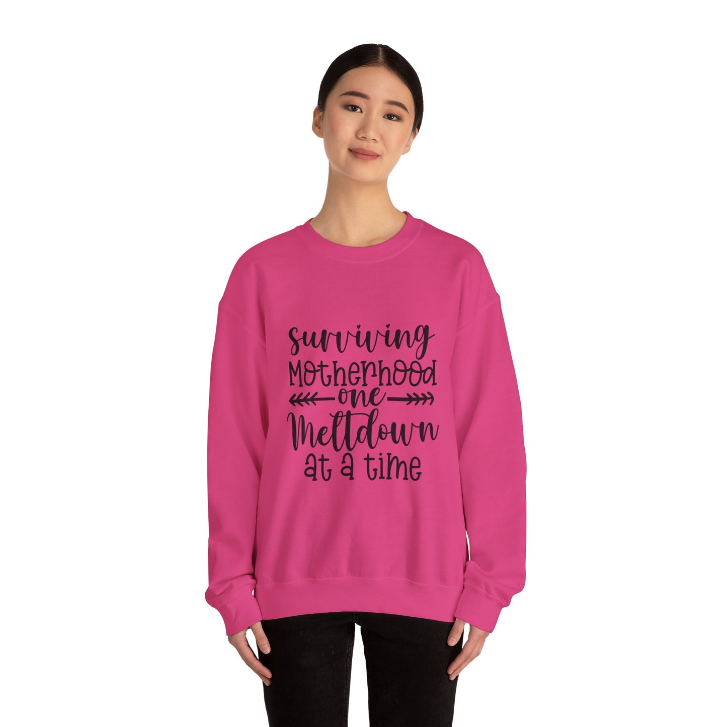 Surviving Motherhood Crewneck Sweatshirt - Cozy Gift for Moms