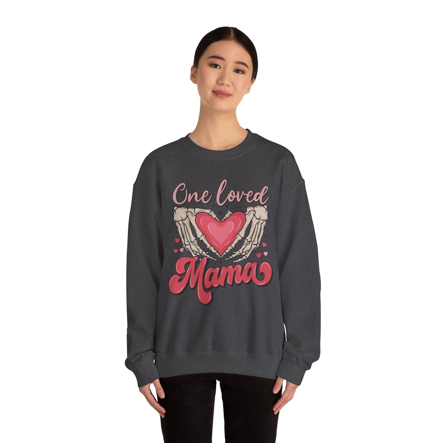 One Loved Mama Crewneck Sweatshirt, Perfect Gift for Moms, Cozy Layer for Birthdays, Mother's Day, Heartfelt Gift Idea