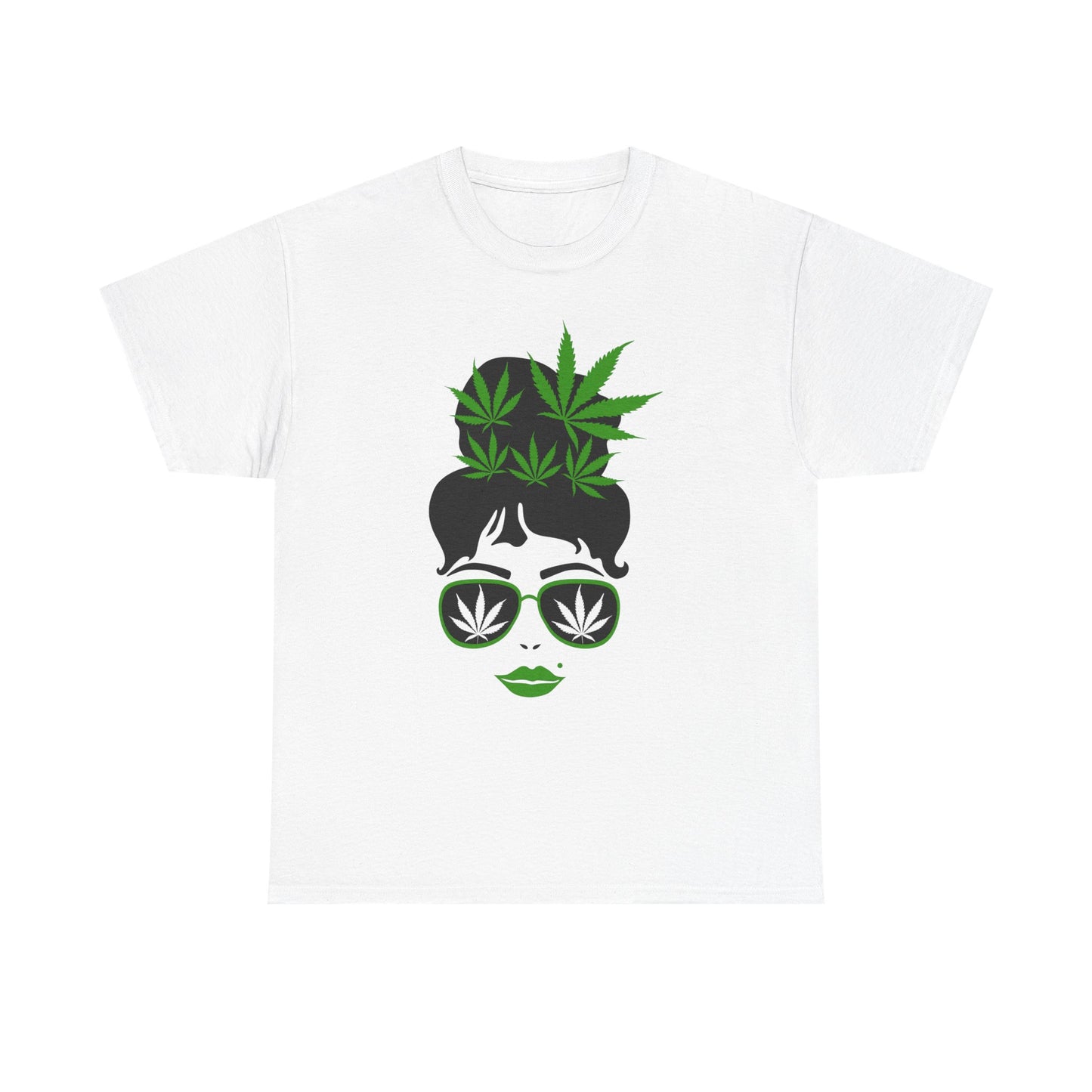 Chic Cannabis Unisex Heavy Cotton Tee - Stylish Green Leaf Design