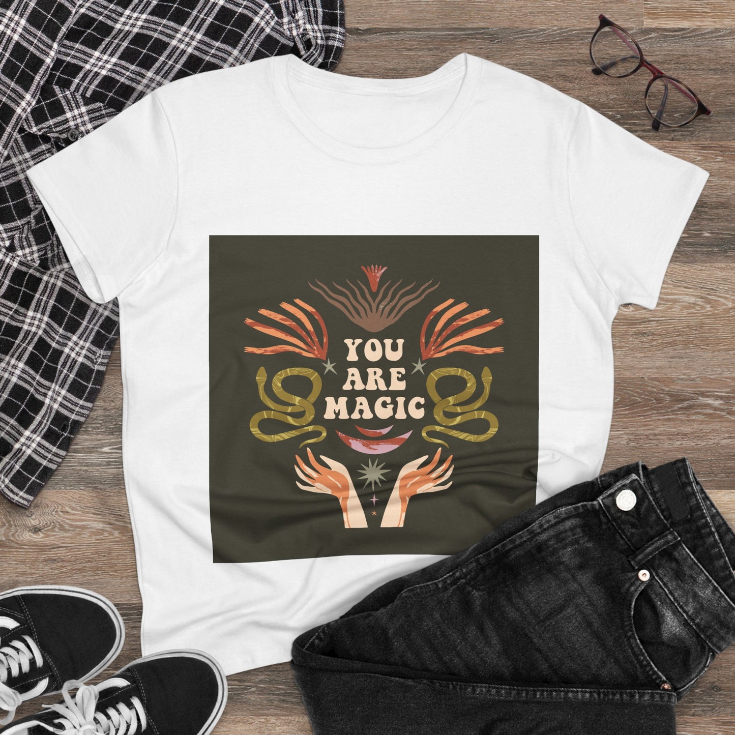 You Are Magic Women's Midweight Cotton Tee, Inspirational T-Shirt, Gifts for Her, Positive Vibes Apparel, Unique Women's Fashion