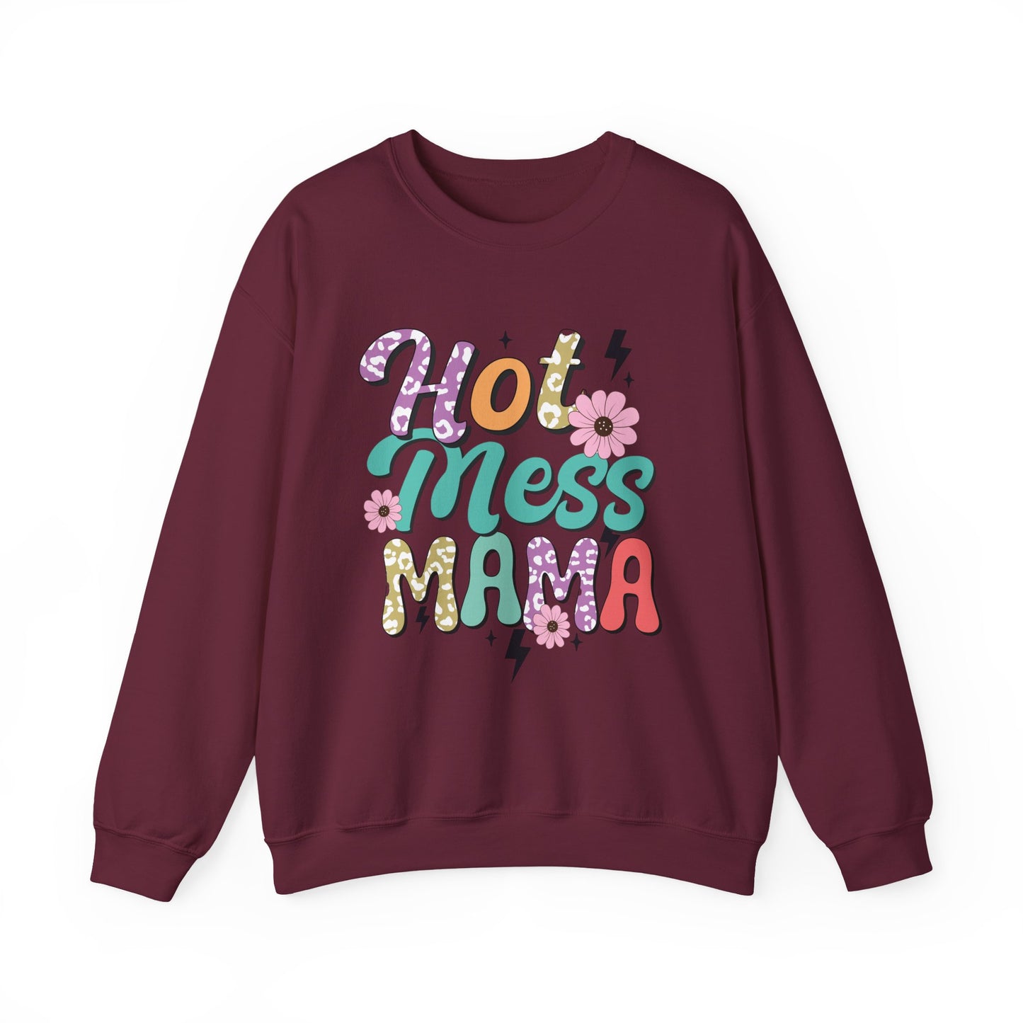 Hot Mess Mama Sweatshirt | Cozy Gift for Moms | Fun and Stylish Crewneck | Perfect for Casual Wear, Birthdays, Mother’s Day, Celebrations
