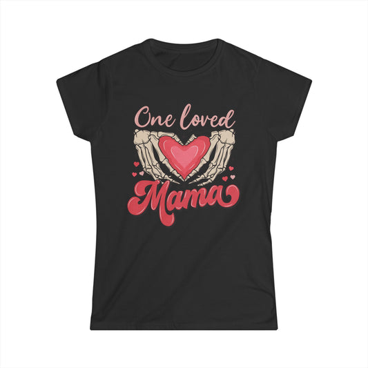 One Loved Mama Softstyle Tee - Cute Heart Graphic for Moms
