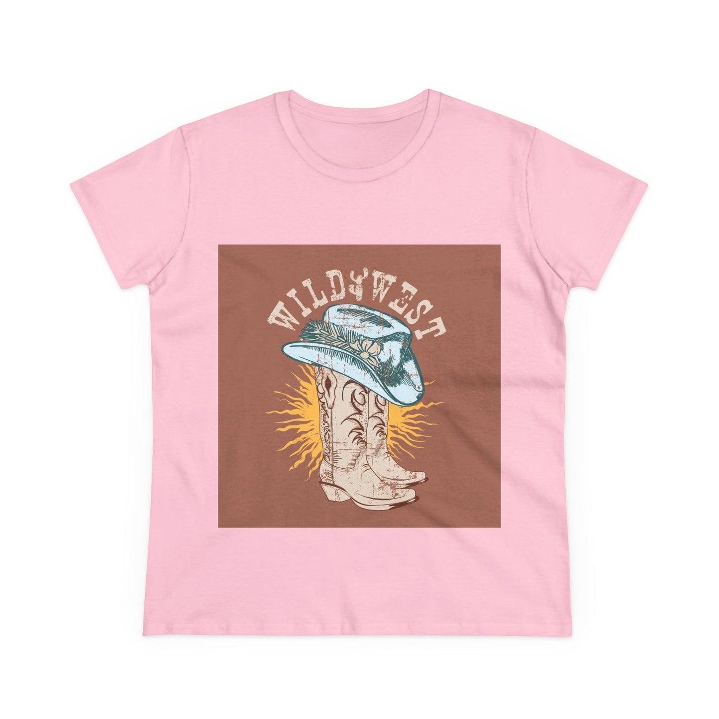 Wild West Women's Cotton Tee - Casual Summer Top, Boho Fashion, Vintage Graphic Shirt, Gift for Cowgirls, Western Wear