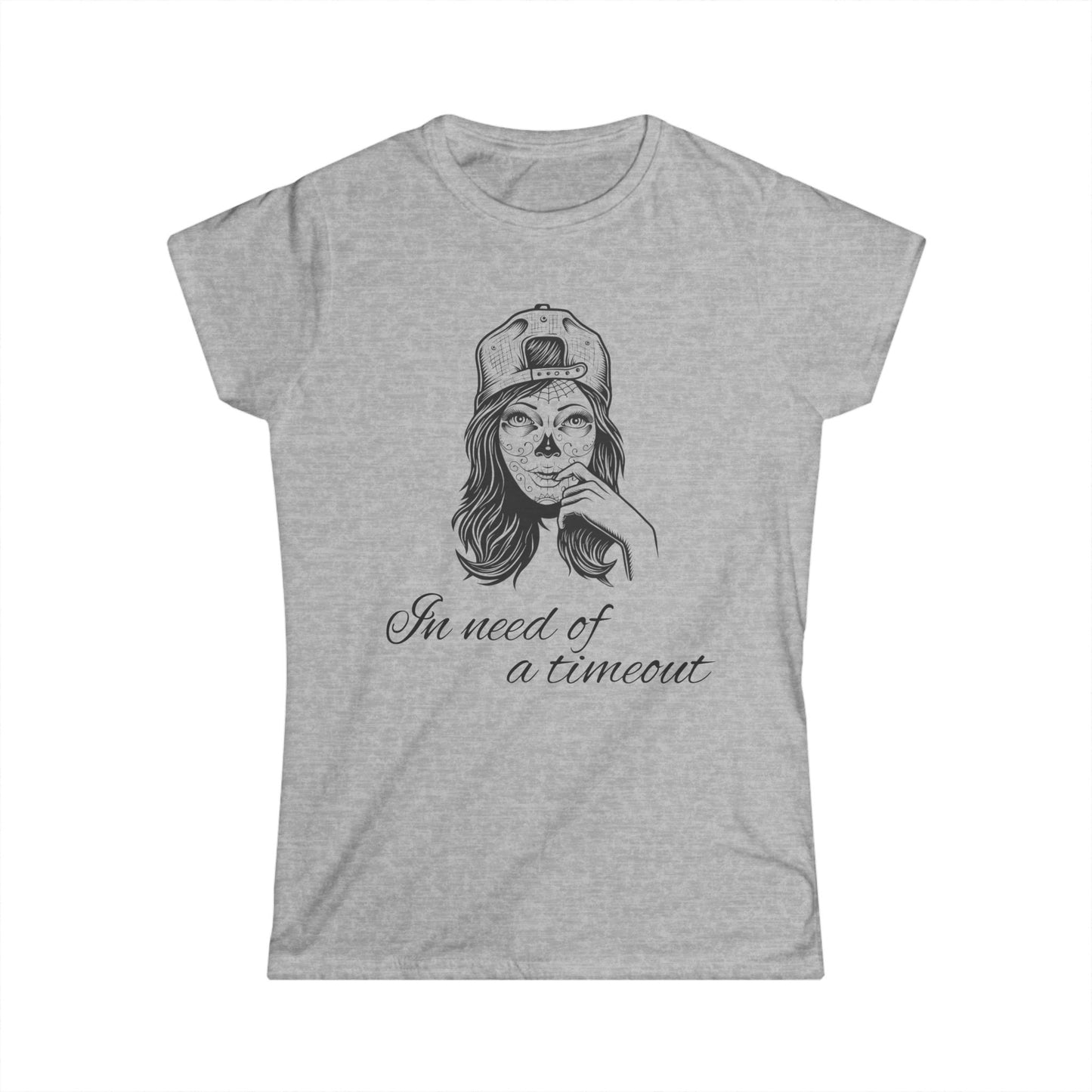 Chic Women's Softstyle Tee - 'In Need of a Timeout', Relaxed Fit, Casual Wear, Gift for Moms, Self-Care Reminder