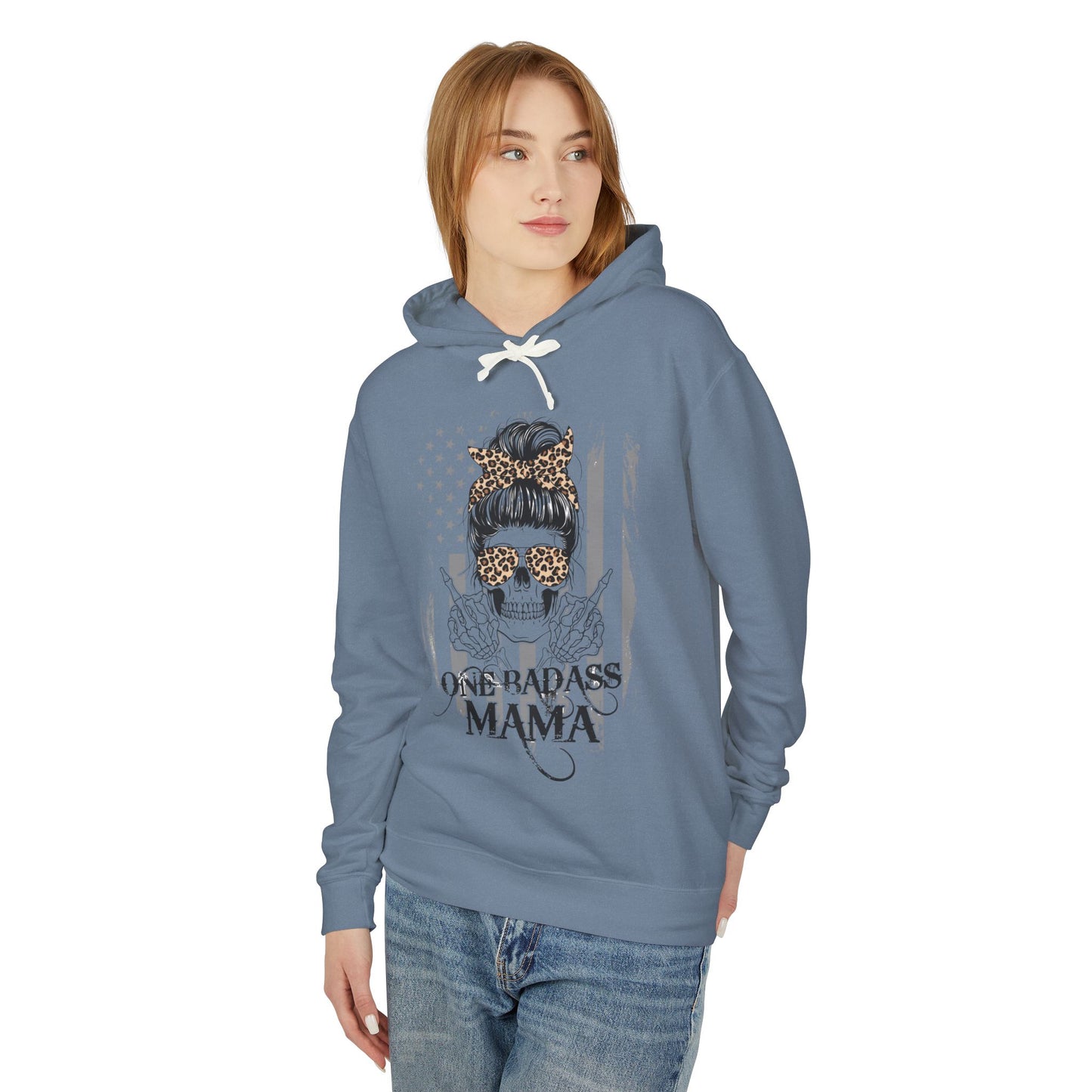 One Badass Mama Hooded Sweatshirt - Unisex Lightweight Sweatshirt for Moms