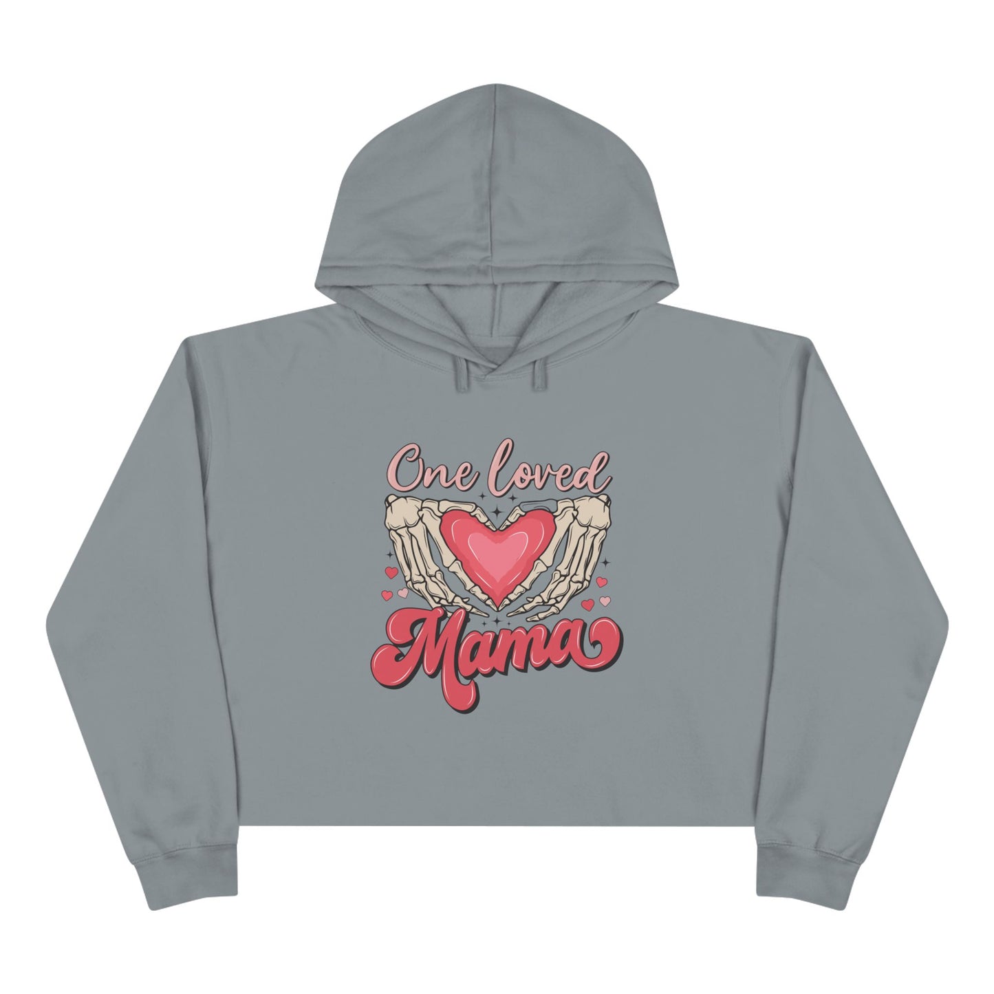 One Loved Mama Crop Hoodie - Cozy Gift for Moms | Heart Design for Mother's Day & More