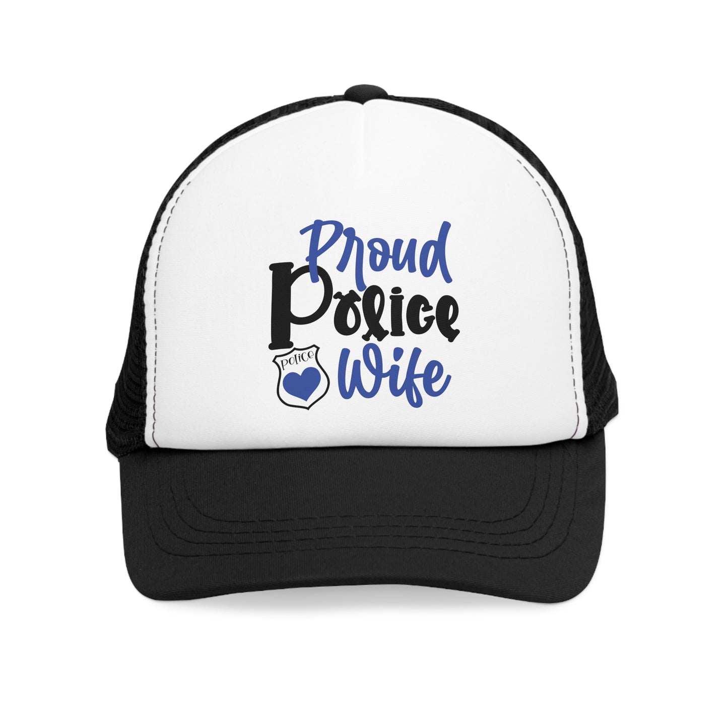 Proud Police Wife Mesh Cap, Trucker Hat, Police Family Gift, Support Police Spouse, Law Enforcement Wife Cap