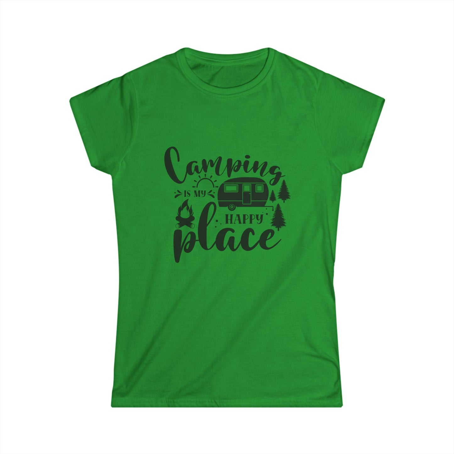 Camping Is My Happy Place Women's Softstyle Tee