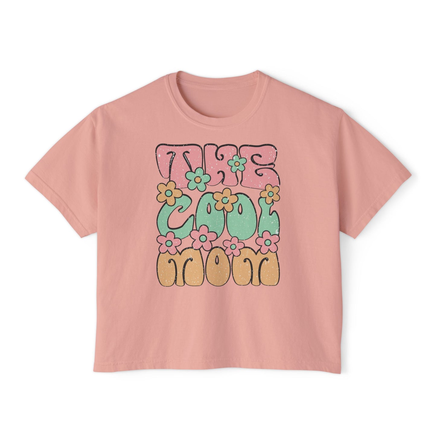 Retro Floral Cool Mom Boxy Tee