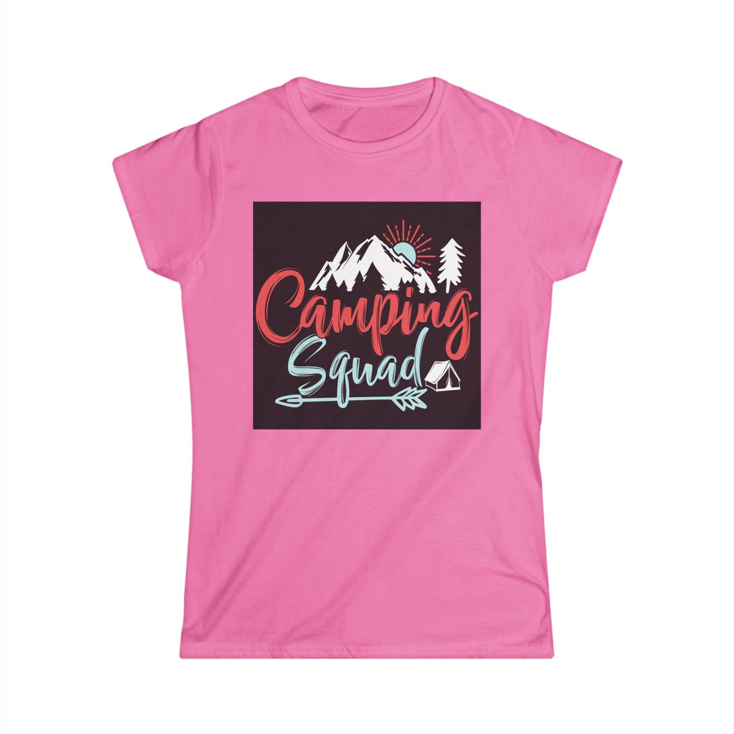 Camping Squad Women's Softstyle Tee | Relaxed Fit, Outdoor Shirt, Camping Apparel, Nature Lover Gift, Summer Adventure Wear