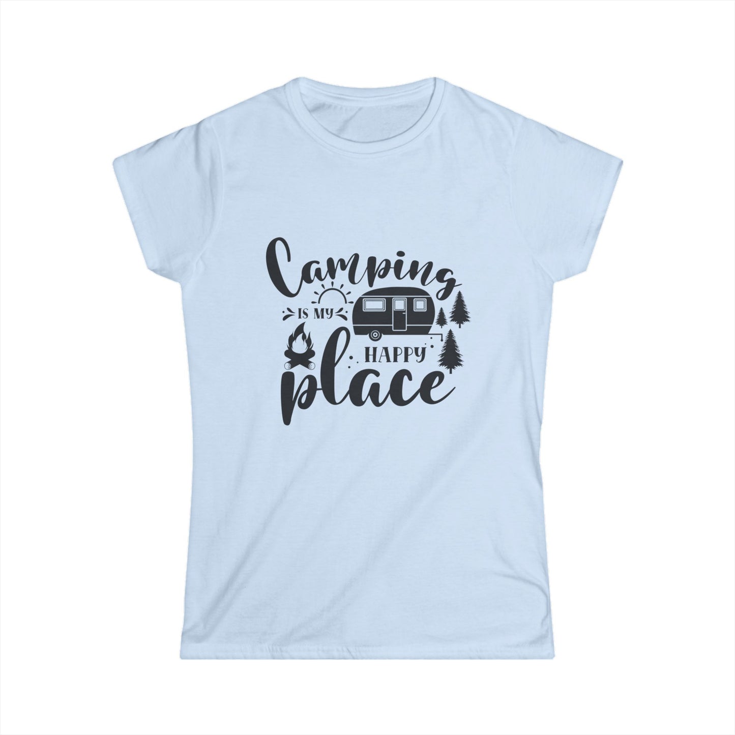 Camping Is My Happy Place Women's Softstyle Tee