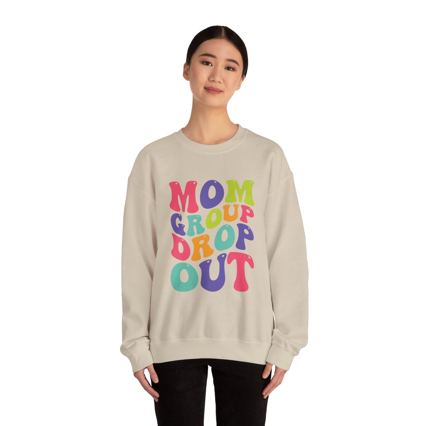 Vibrant Mom Group Dropout Sweatshirt, Cozy Crewneck, Perfect for Moms, Gift for Mother's Day, Casual Wear, Fun Family Gatherings