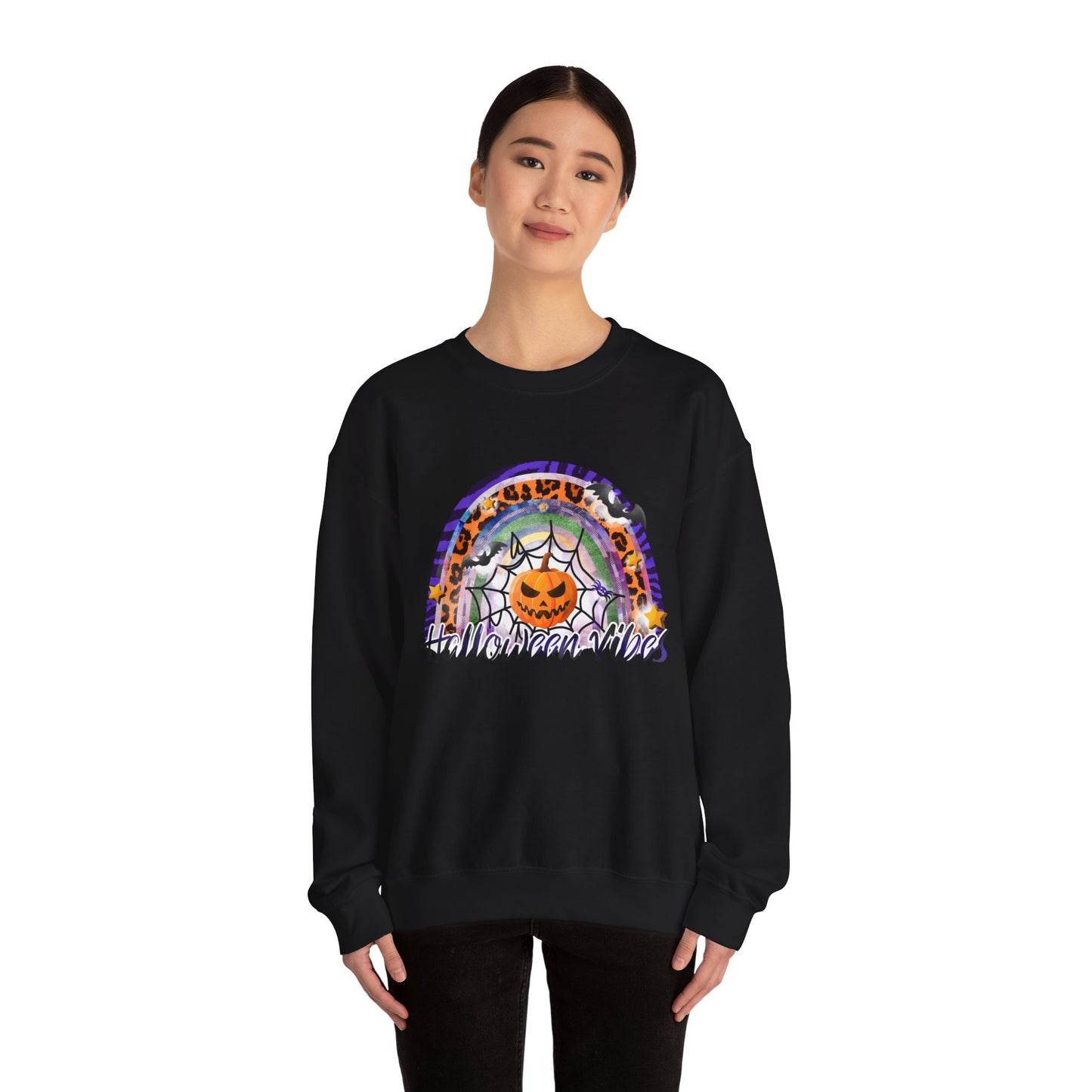 Halloween Vibes Crewneck Sweatshirt | Unisex Autumn Apparel, Cozy Fall Fashion, Halloween Gifts, Spooky Season Outfit, Pumpkin Sweatshirt