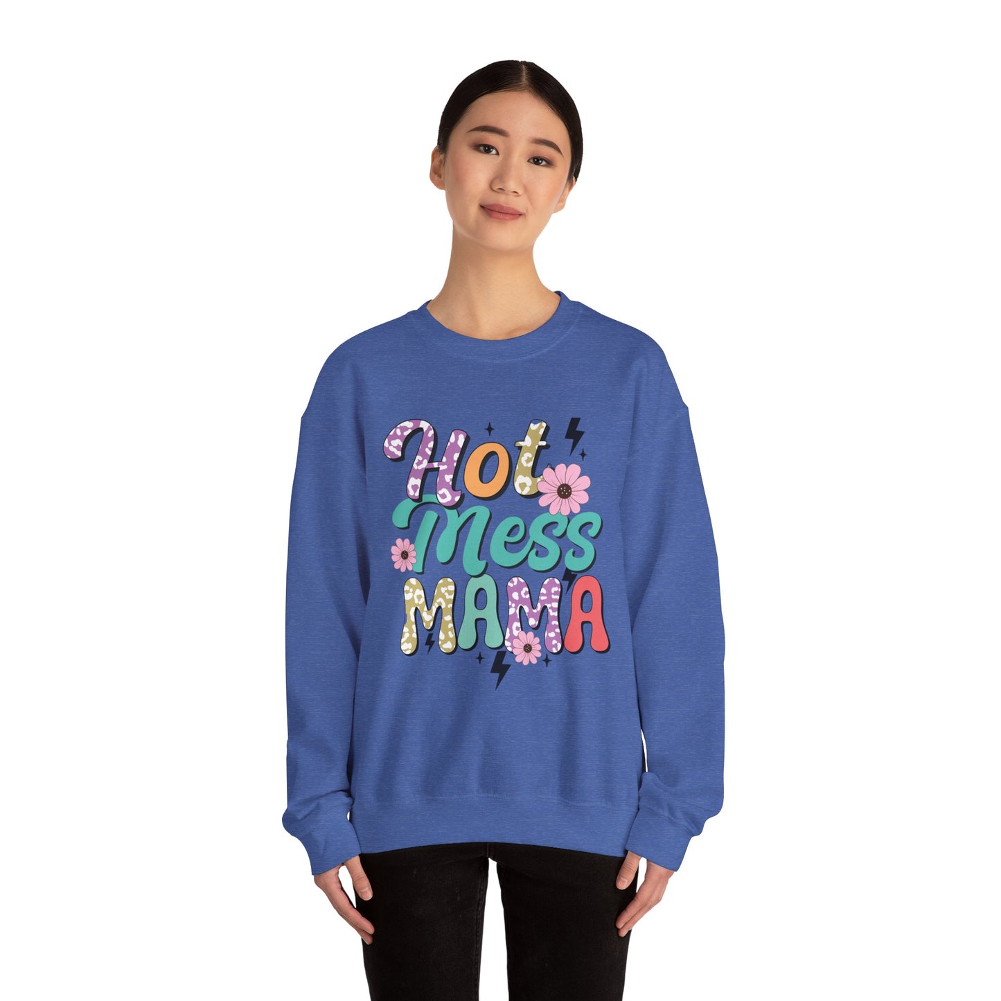 Hot Mess Mama Sweatshirt | Cozy Gift for Moms | Fun and Stylish Crewneck | Perfect for Casual Wear, Birthdays, Mother’s Day, Celebrations