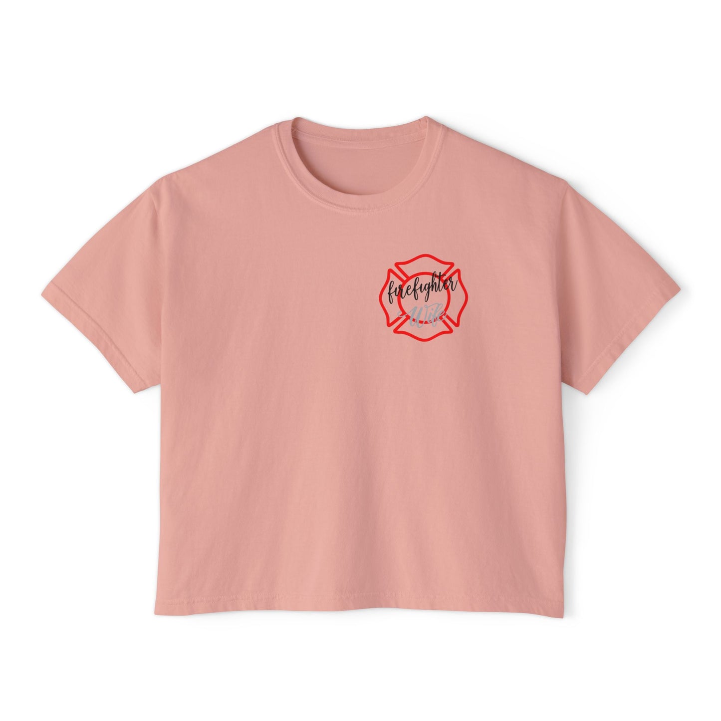 Women's Boxy Tee - #FireWife Graphic Shirt for Firefighter Wives