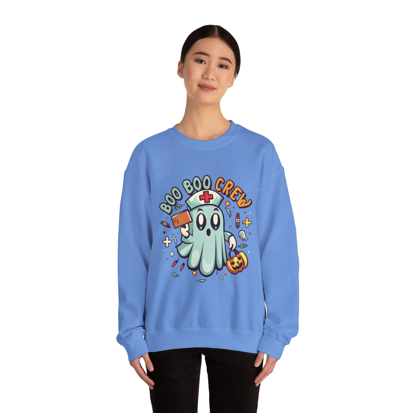 Halloween Ghost Crewneck Sweatshirt, Unisex Sweatshirt, Boo Boo Crew Sweatshirt, Cute Halloween Sweater, Cozy Fall Apparel