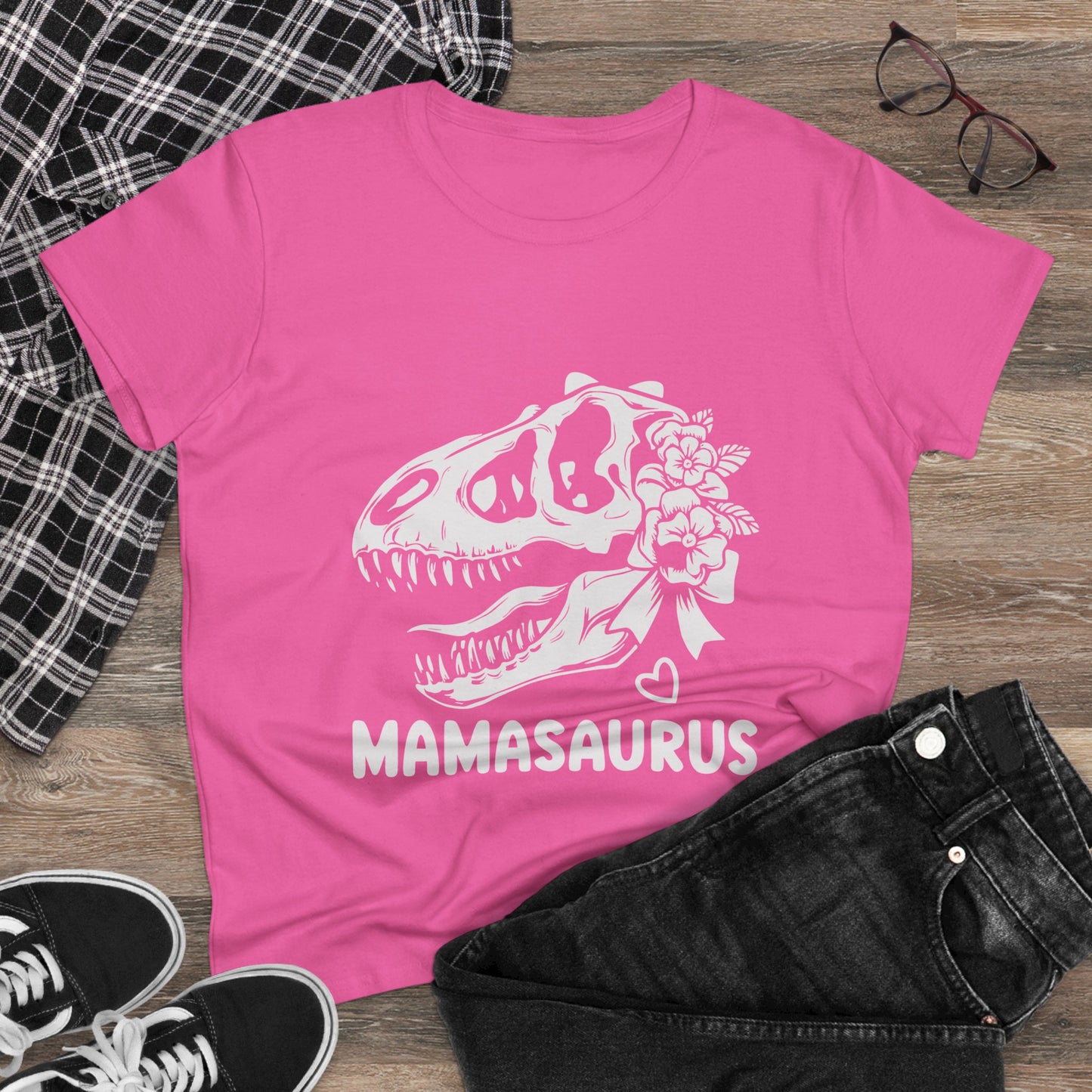 Mamasaurus Graphic Tee - Fun Women's Midweight Cotton T-Shirt