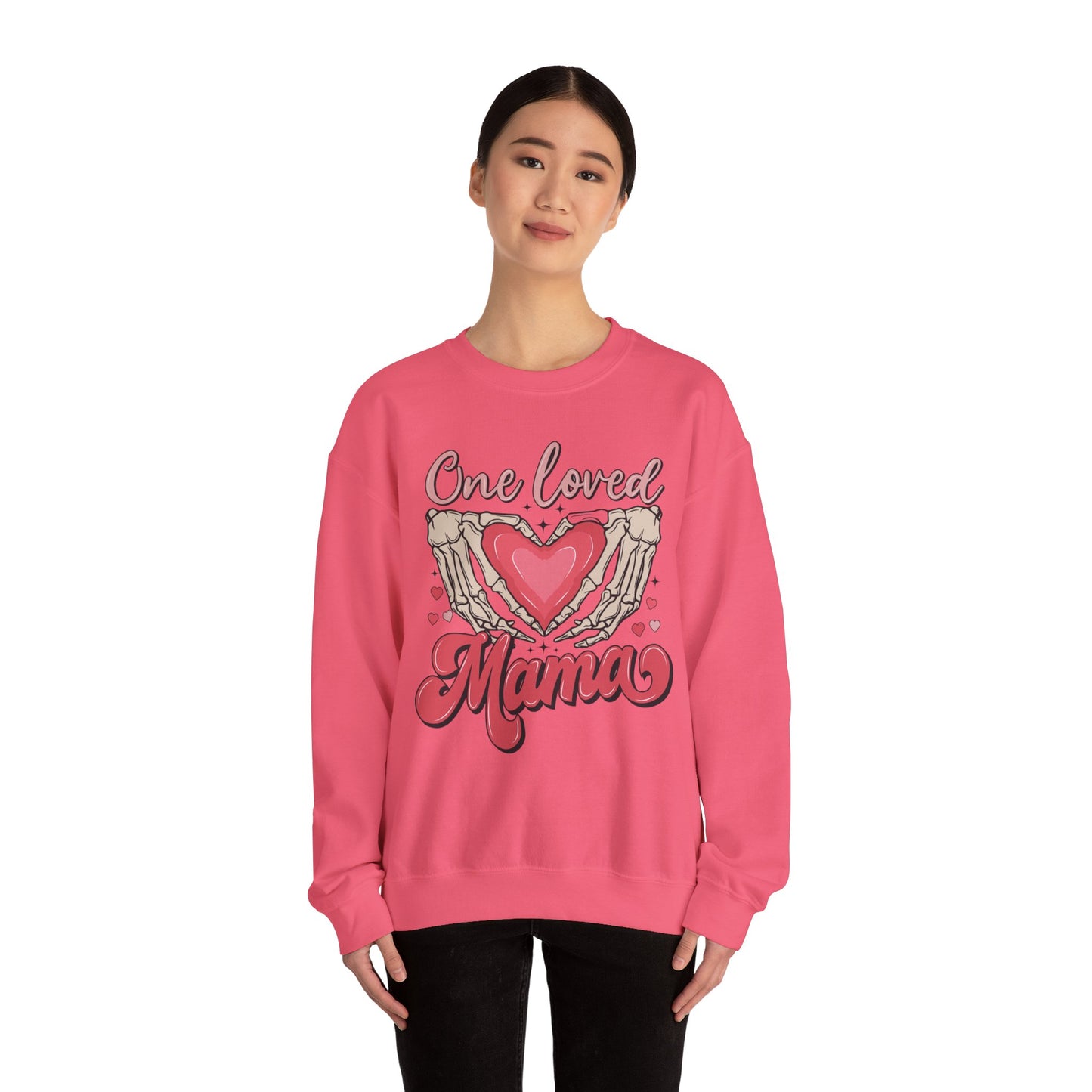 One Loved Mama Crewneck Sweatshirt, Perfect Gift for Moms, Cozy Layer for Birthdays, Mother's Day, Heartfelt Gift Idea