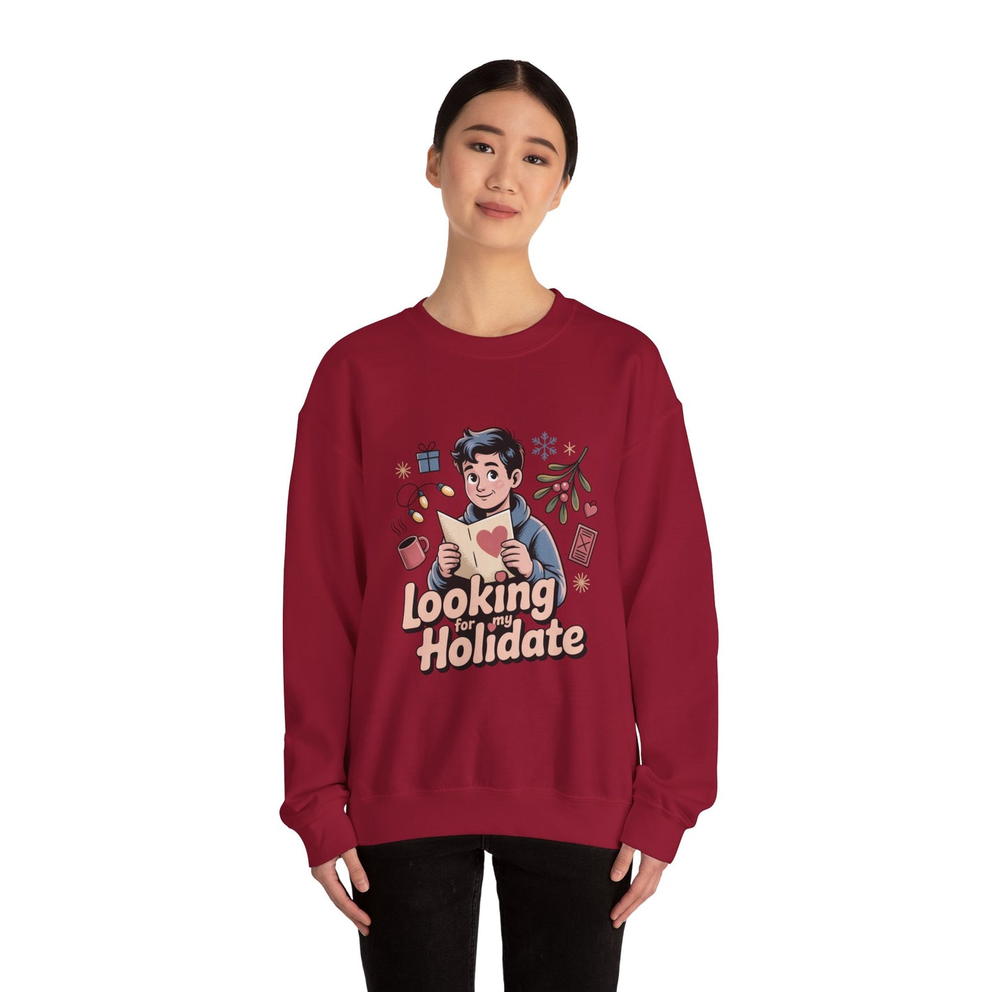 Looking for Holidate Sweatshirt | Holiday Romance Illustration