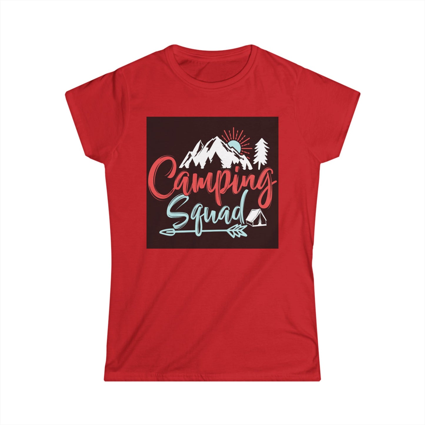 Camping Squad Women's Softstyle Tee | Relaxed Fit, Outdoor Shirt, Camping Apparel, Nature Lover Gift, Summer Adventure Wear