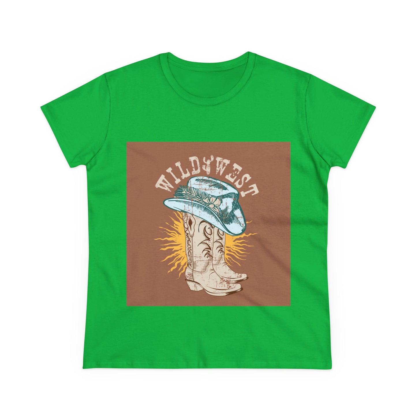 Wild West Women's Cotton Tee - Casual Summer Top, Boho Fashion, Vintage Graphic Shirt, Gift for Cowgirls, Western Wear