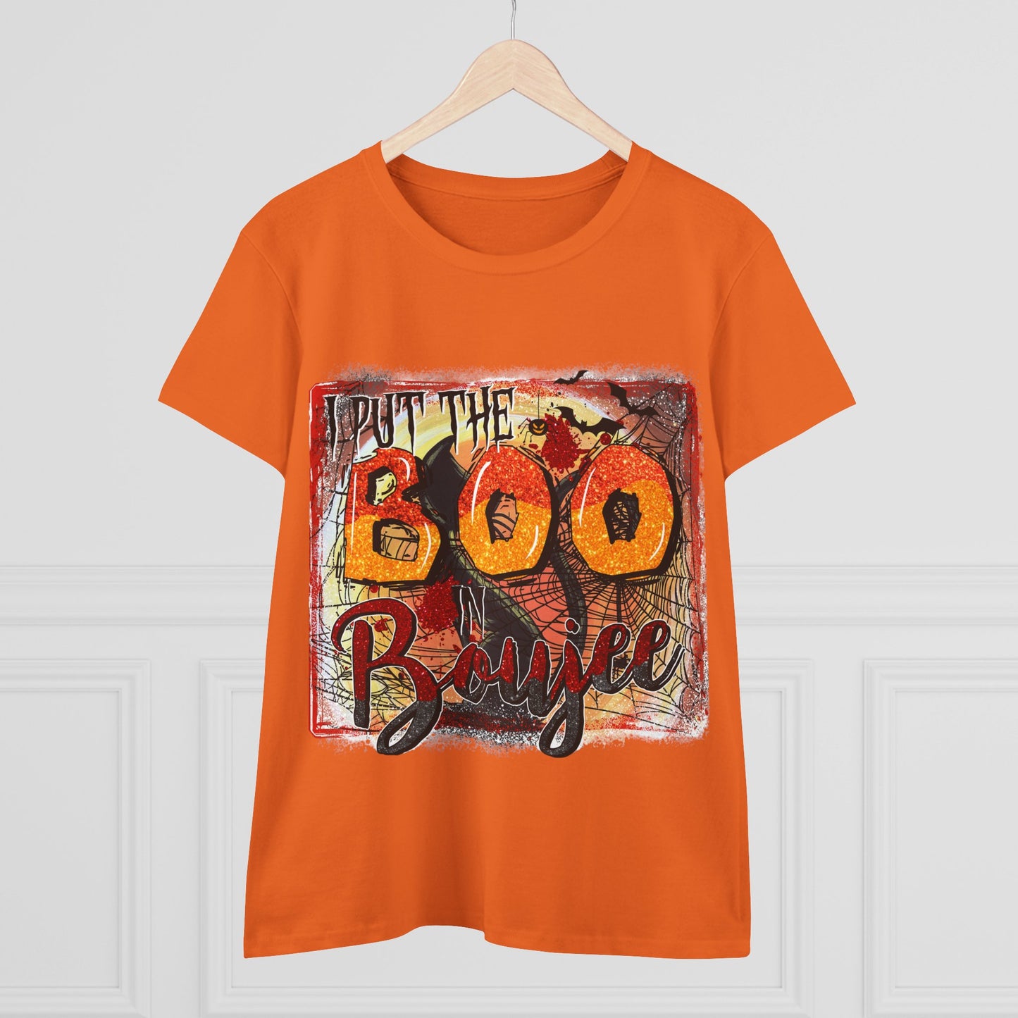 Boo-tiful Cotton Tee for Halloween, Women's Graphic Shirt, Spooky Vibes, Casual Wear, Gift for Her