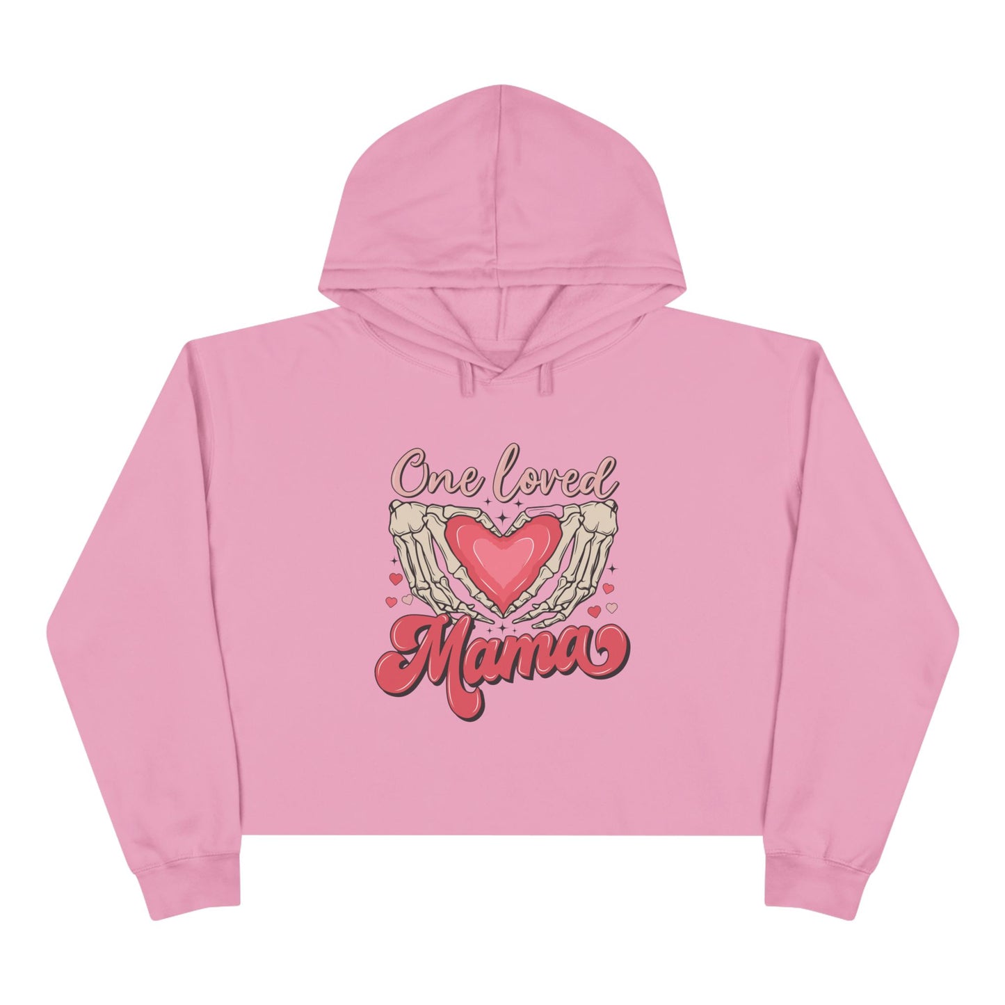 One Loved Mama Crop Hoodie - Cozy Gift for Moms | Heart Design for Mother's Day & More