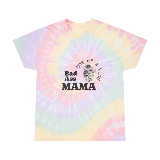 Bad Ass Mama Tie-Dye Tee – Spiral, Colorful Casual T-Shirt for Cool Moms
