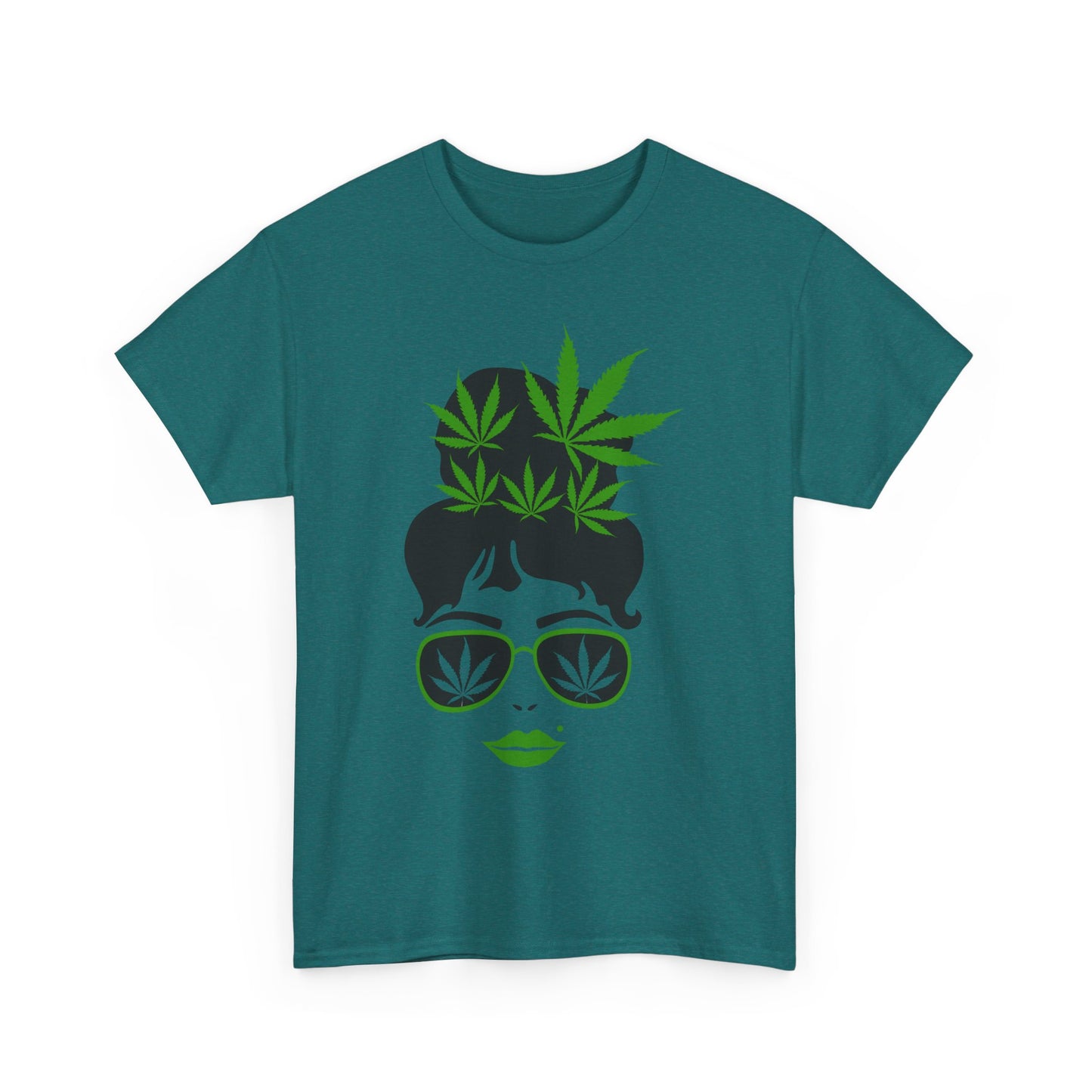 Chic Cannabis Unisex Heavy Cotton Tee - Stylish Green Leaf Design