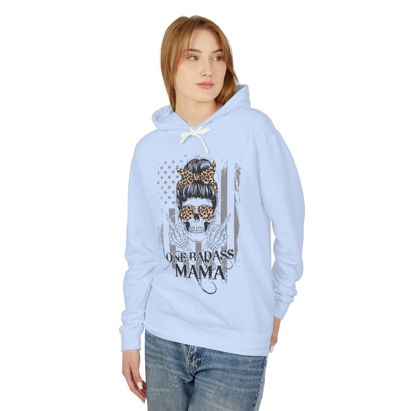 One Badass Mama Hooded Sweatshirt - Unisex Lightweight Sweatshirt for Moms