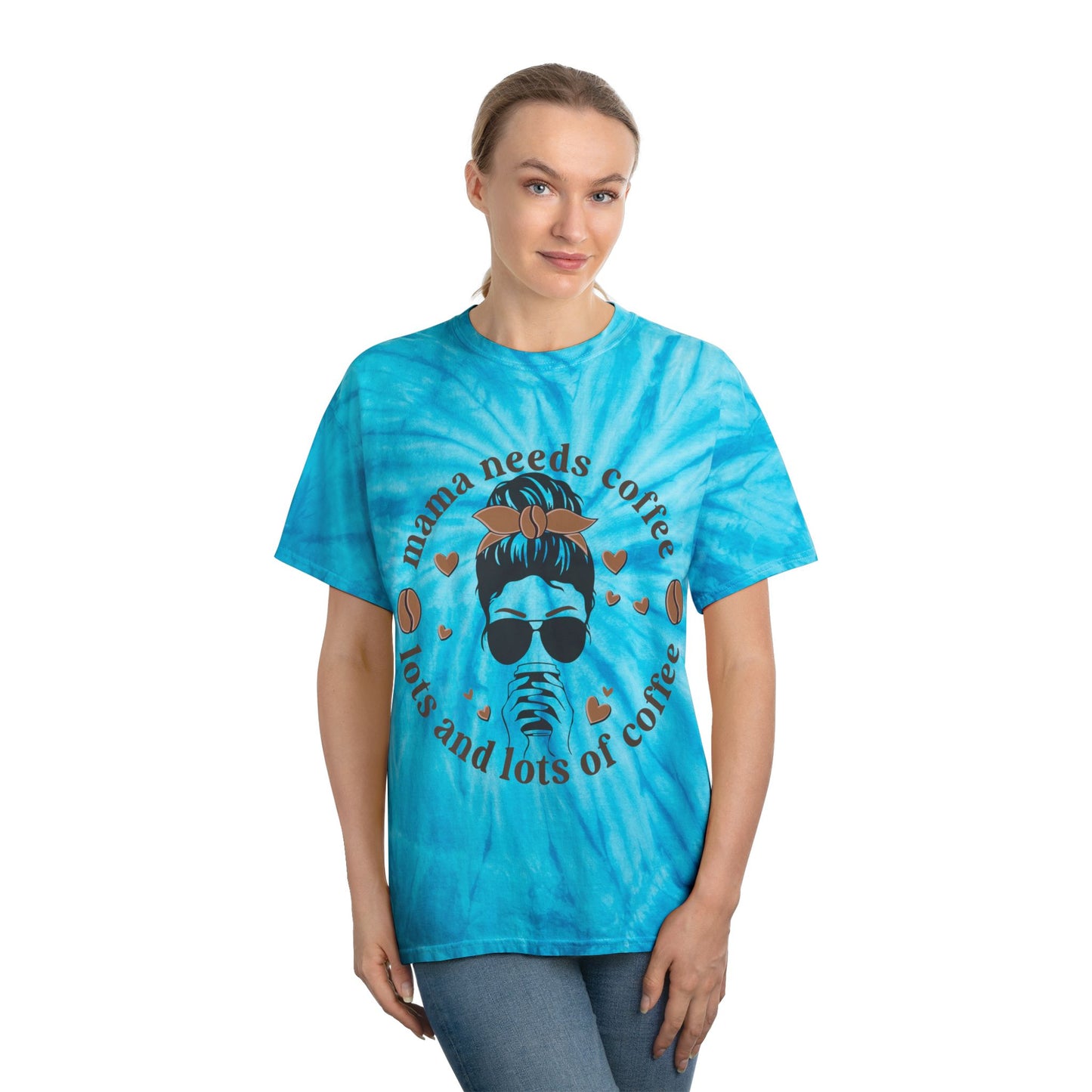 Mama Needs Coffee Tie-Dye Tee for Moms