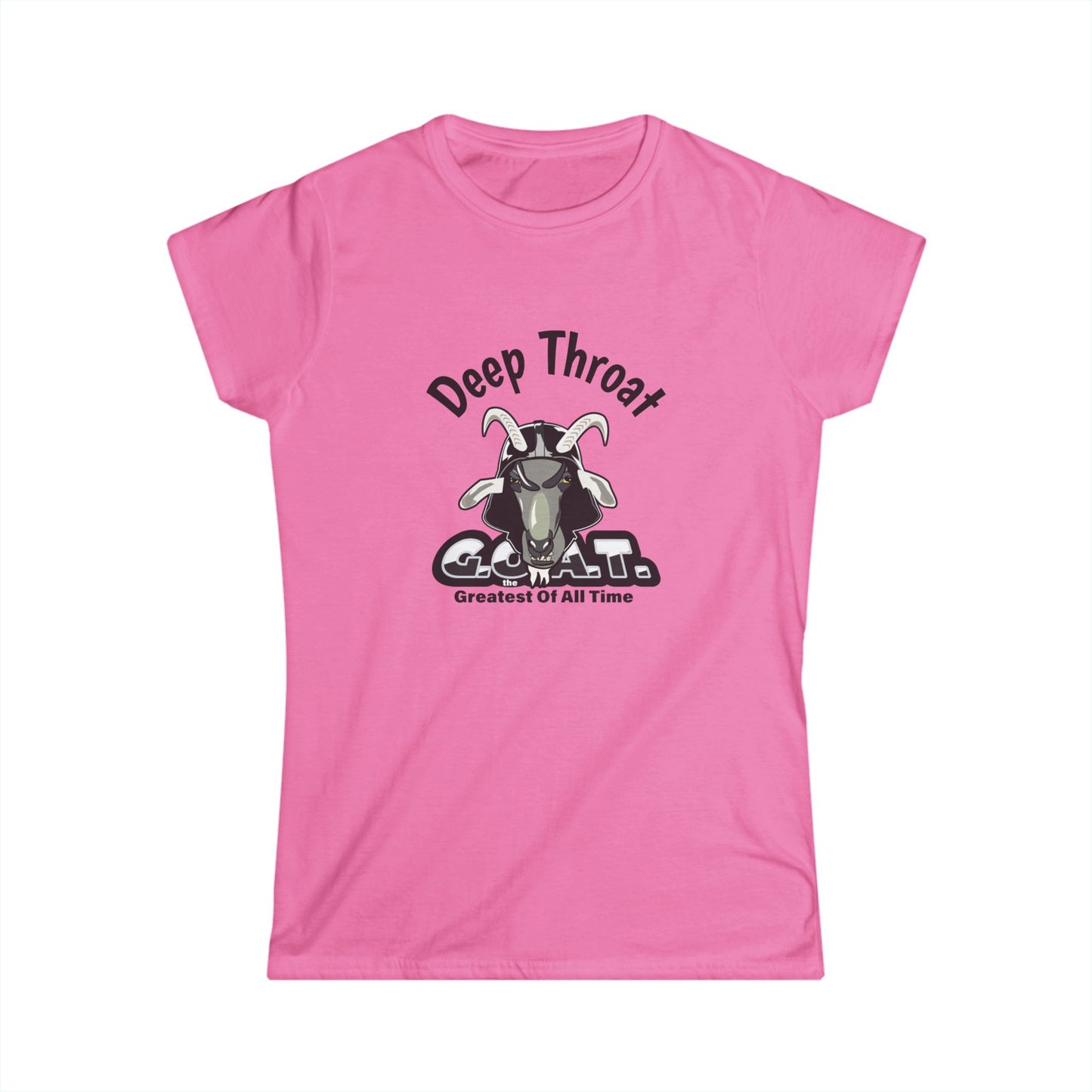 Women's Graphic Tee: Deep Throat Goat, Funny Gift for Goat Lovers, Casual Wear, Birthday Present, Holiday Apparel