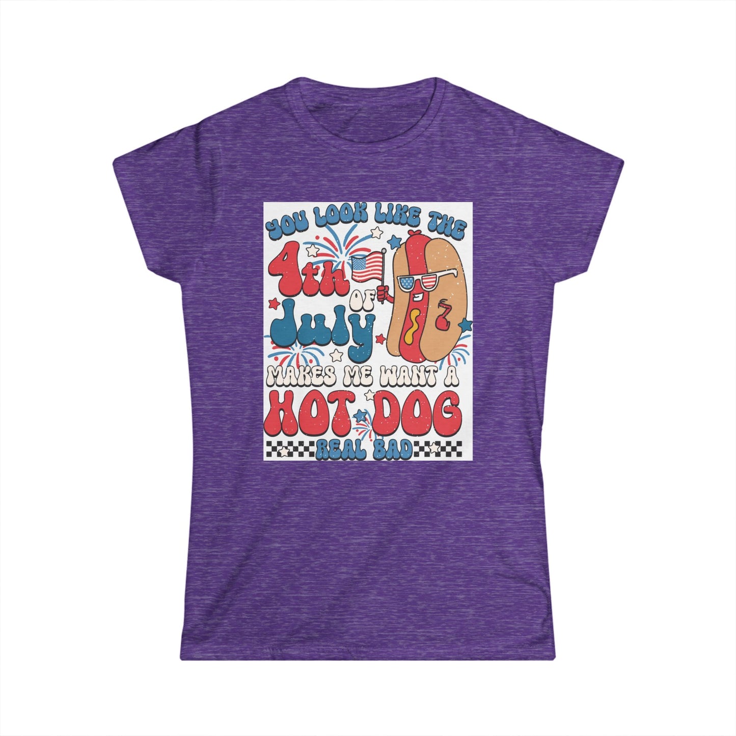 4th of July Women's Softstyle Tee, Fun Summer Shirt, Independence Day T-Shirt, BBQ Attire, Patriotic Gift, Holiday Apparel