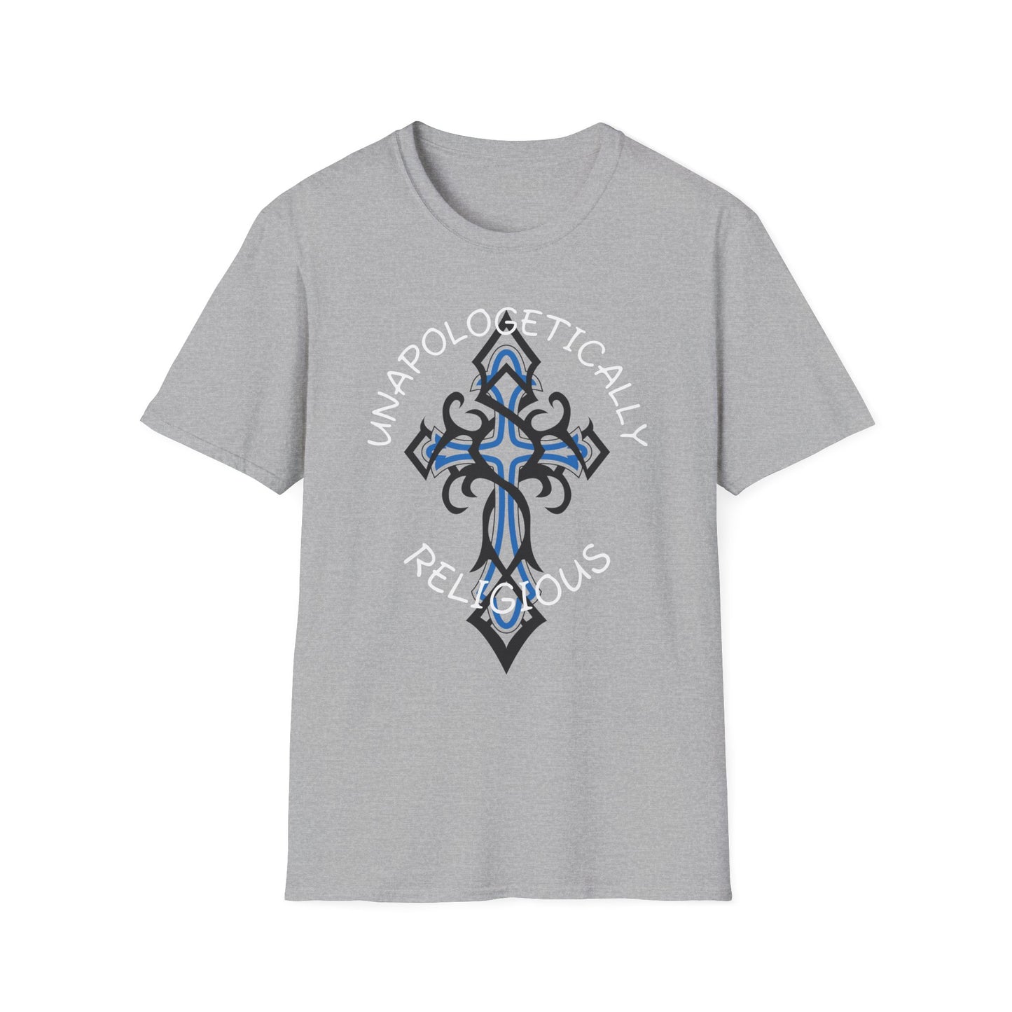 Ornate Cross Unisex Softstyle T-Shirt, Spiritual Tee, Religious Gift, Casual Wear, Unique Graphic Top
